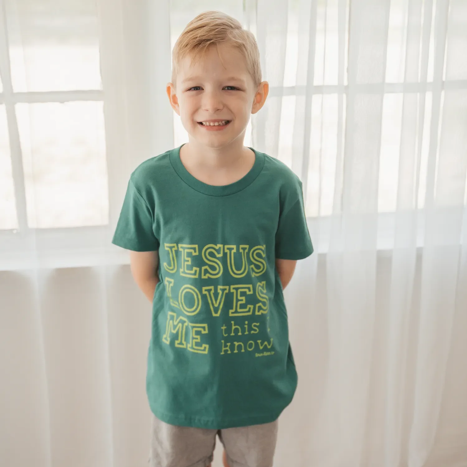 Jesus Loves Me This I Know | Kelly Green Youth Tee