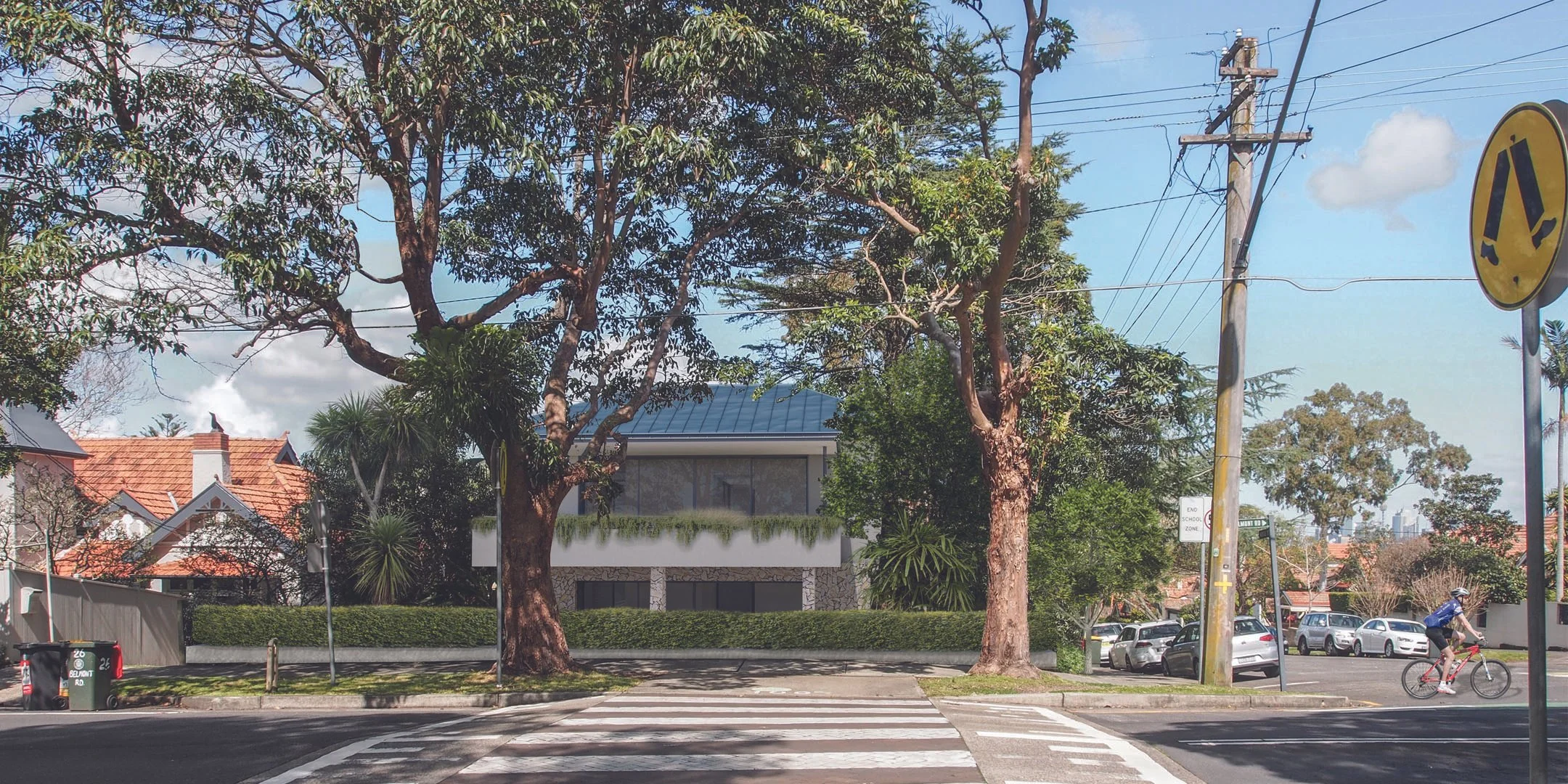 Streetscape concept render of Noble, a boutique residential architecture proposal in Mosman NSW