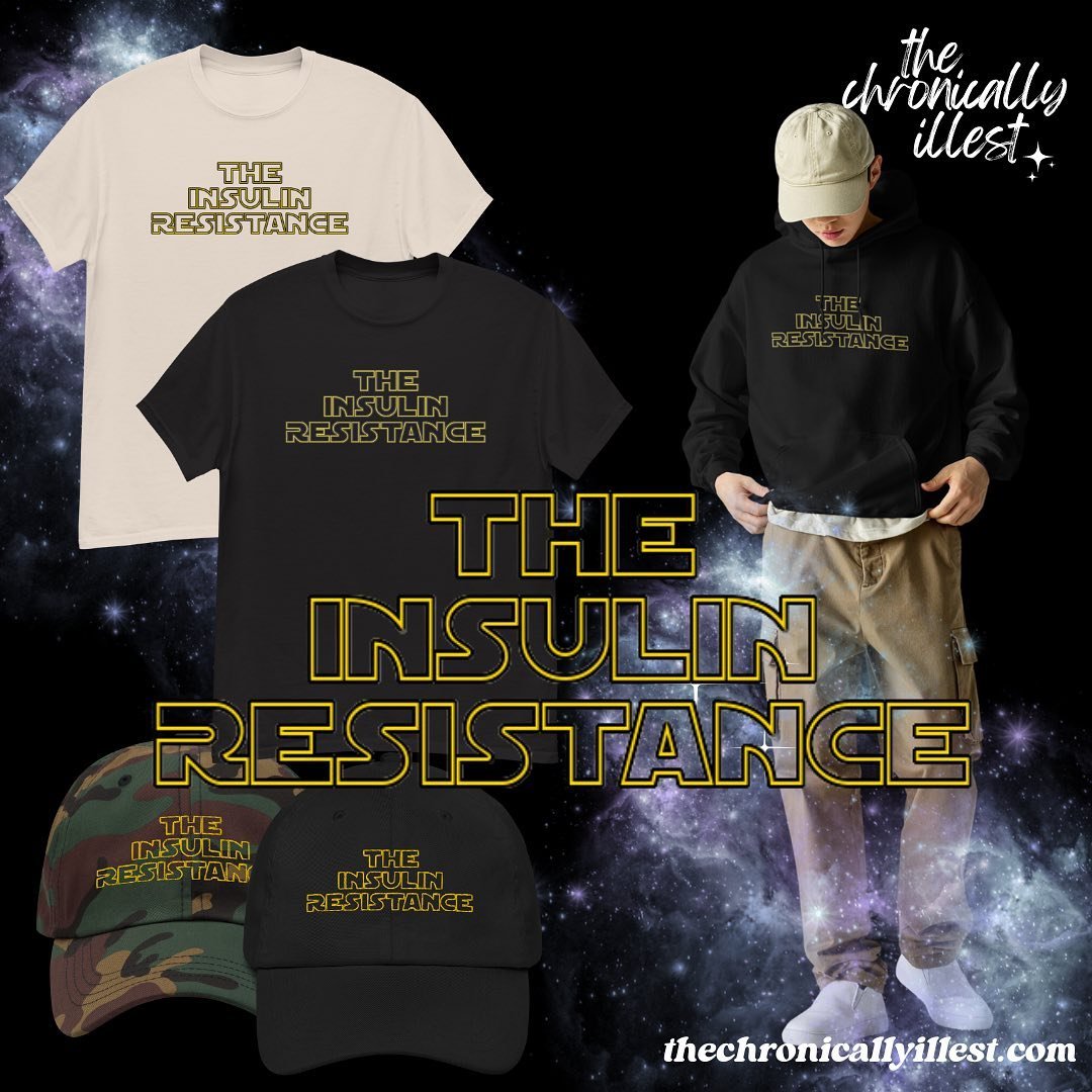 MAY THE 4TH BE WITH YOU !! We got the sickest drop in the galaxy available NOW !! Join THE INSULIN RESISTANCE - a brave group of rebel fighters fighting stigma &amp; the darkest of all evils- ✨big pharma ✨ SWIPE to the last slide to see a drawing I d