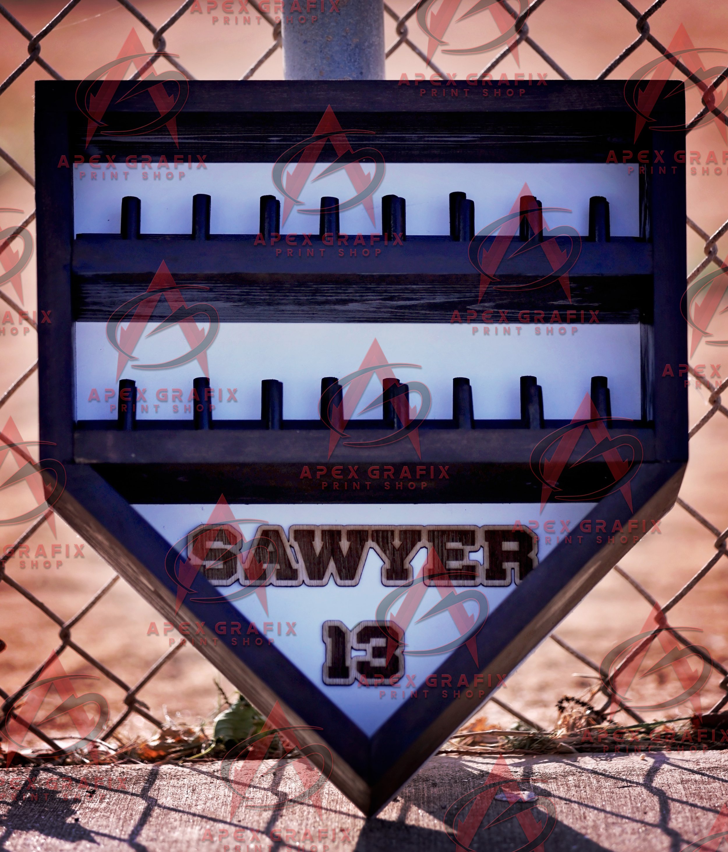 WOODEN HOME PLATE RING HOLDER