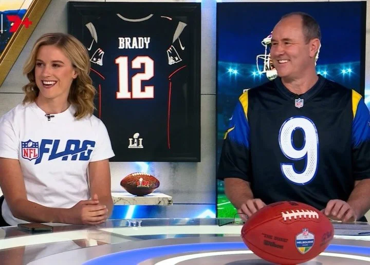 - THE GLOBAL GROWTH OF FLAG FOOTBALL AND WOMEN IN THE NFL -

What a pleasure to talk about flag football and the upcoming Olympics #la2028 with @7sport today with @camjluke and Ben Graham on NFL Tailgate. My journey in the football commentary box par