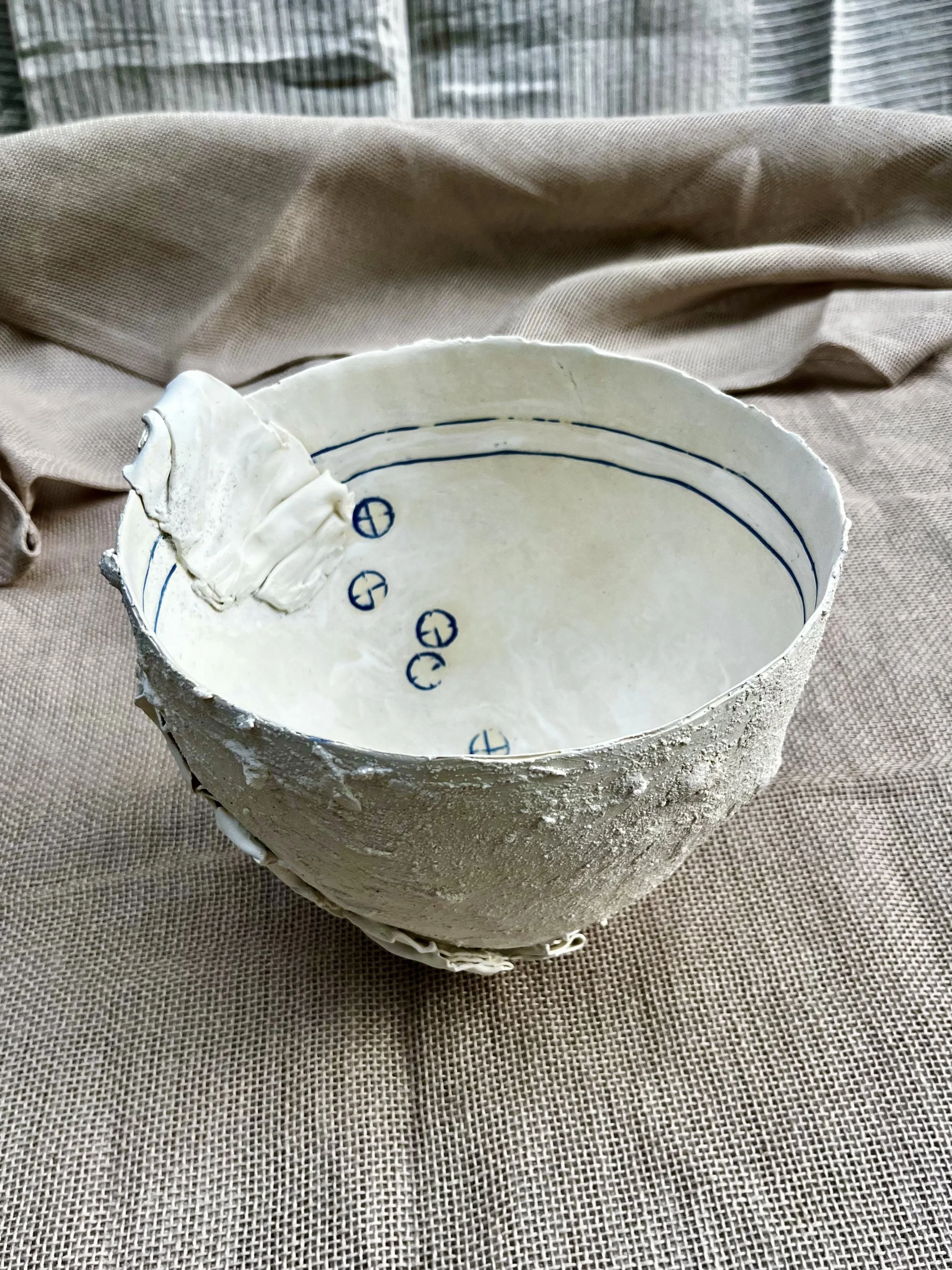 LEPIC061-White Folded Clay with Blue Mishima Bowl II-1.jpeg