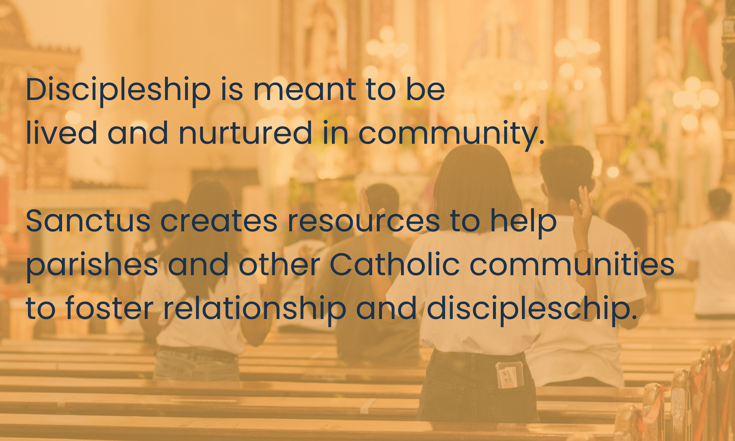 People praying inside a church with ornate decorations and gold accents.