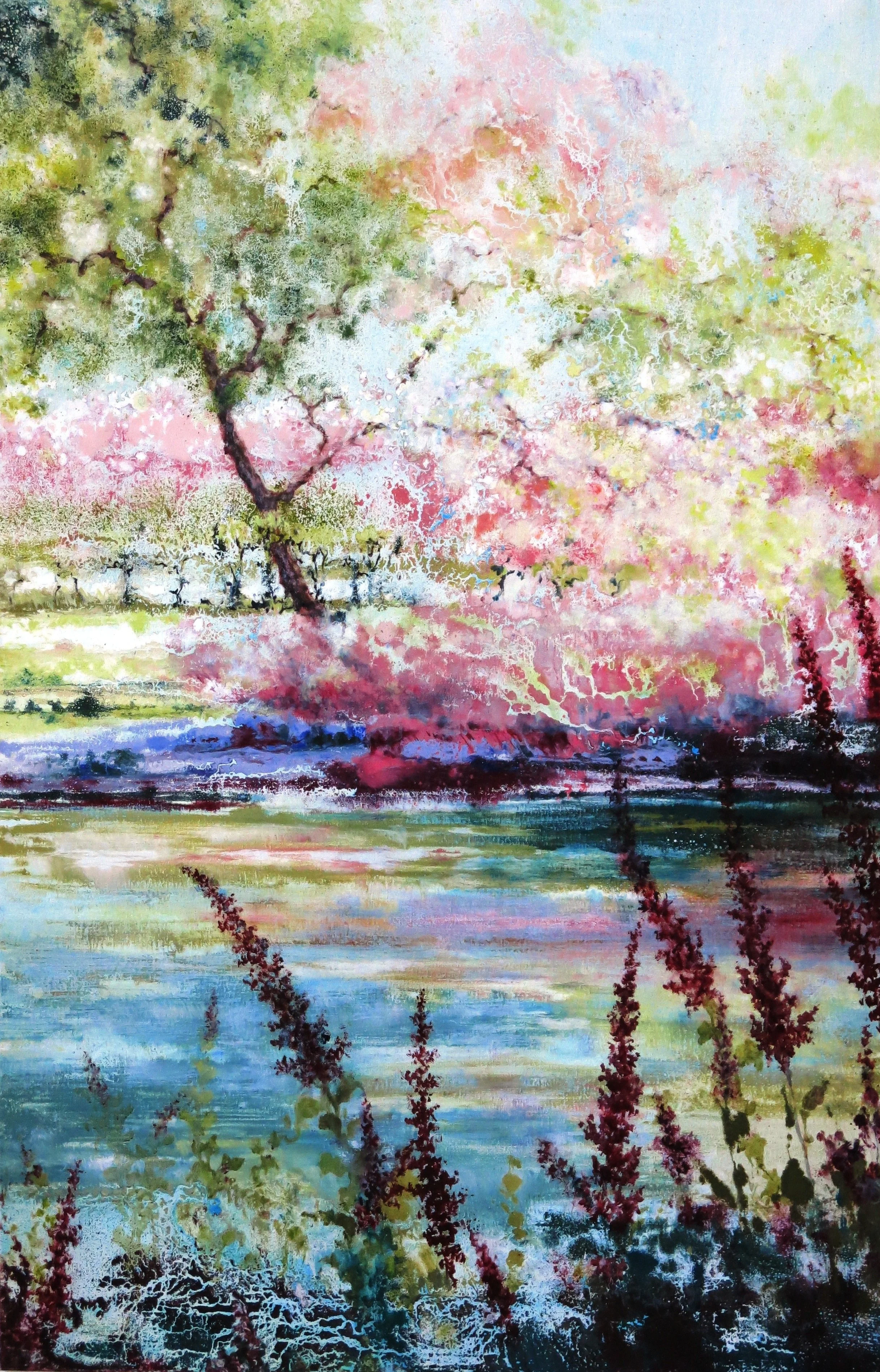 Spring in the park -140x90- olieverf op linnen