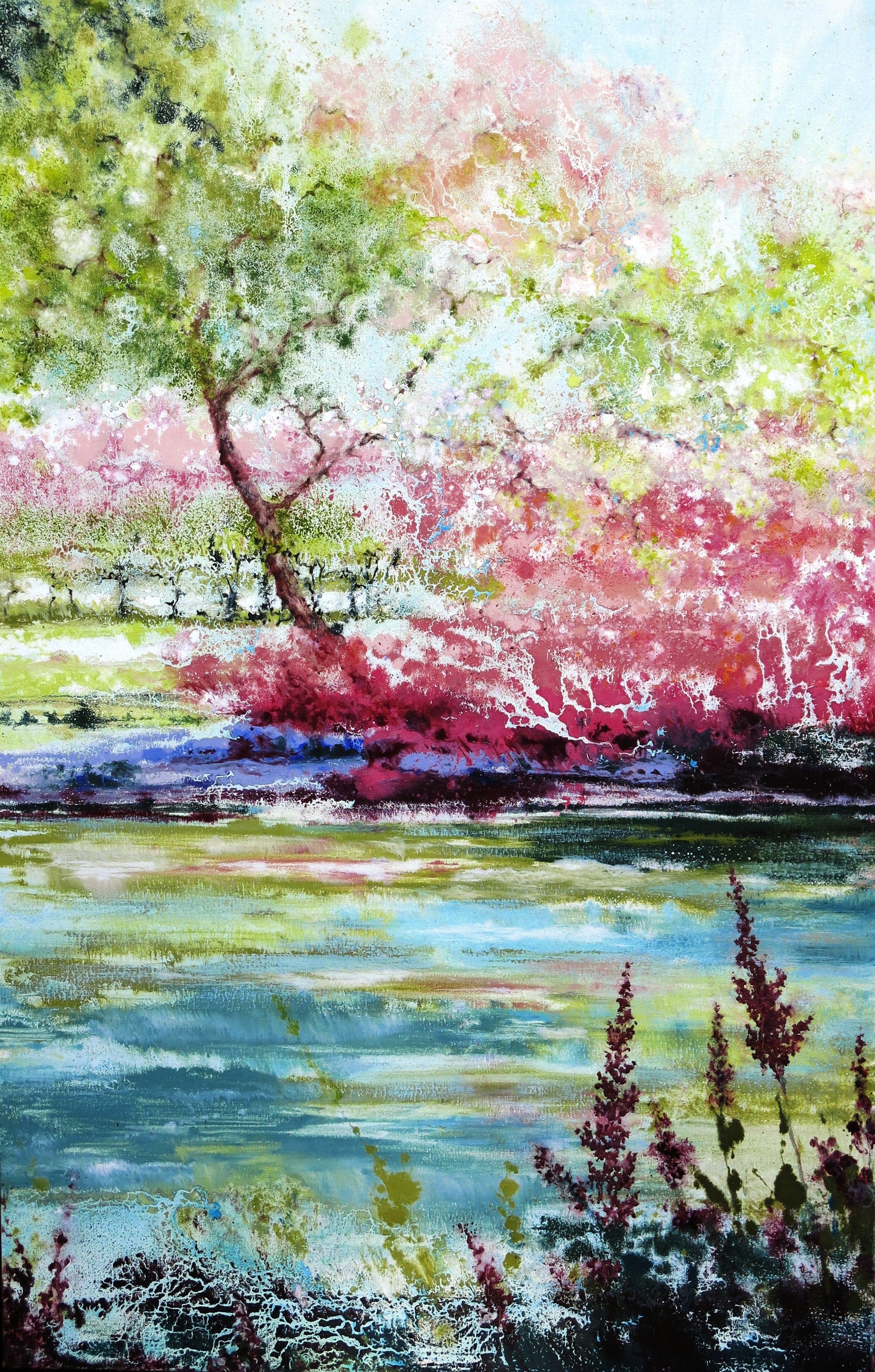 Spring in the park -140x90- olieverf op linnen