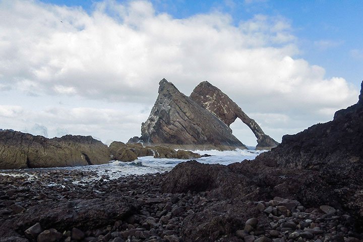 Bow Fiddle Rock on the Moray coast