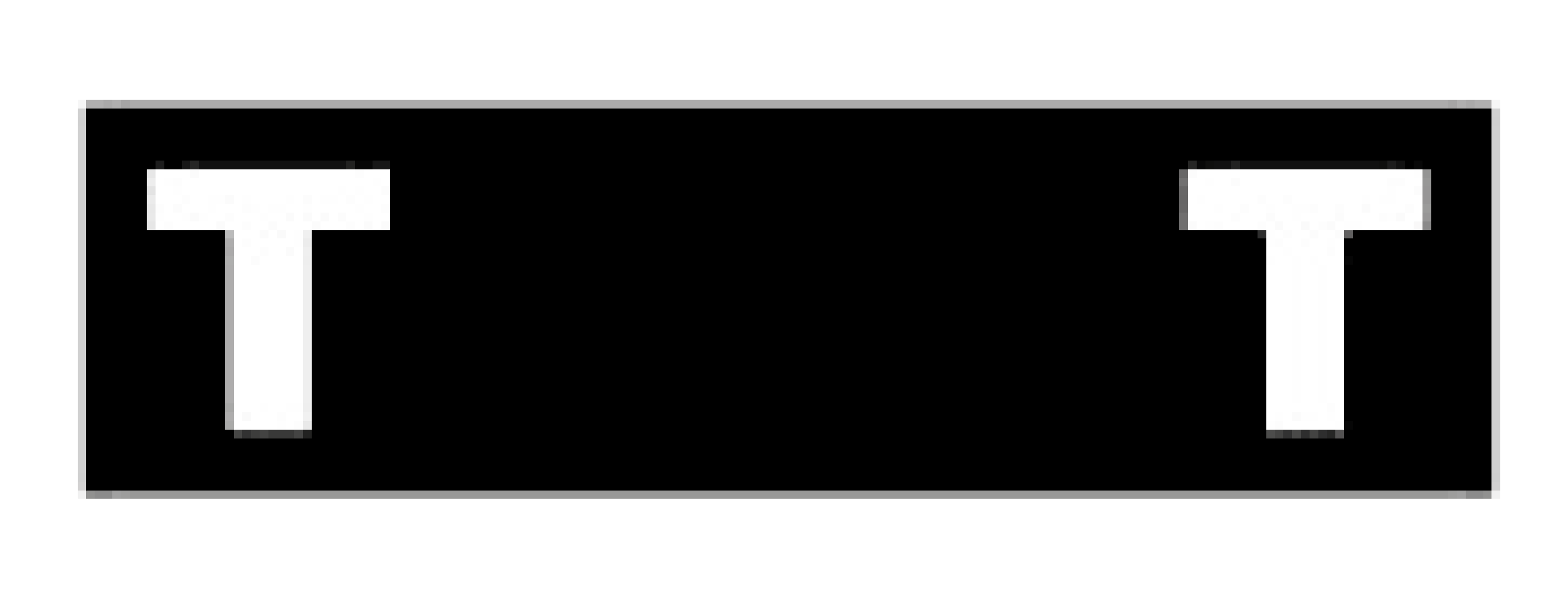 Traffic sign with the letters 'T' on a black background.