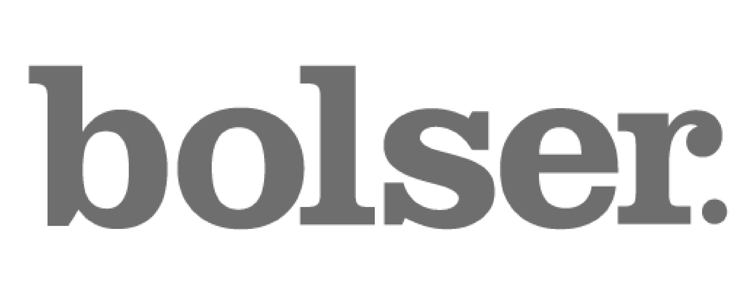 Bold gray text saying 'bolder.'