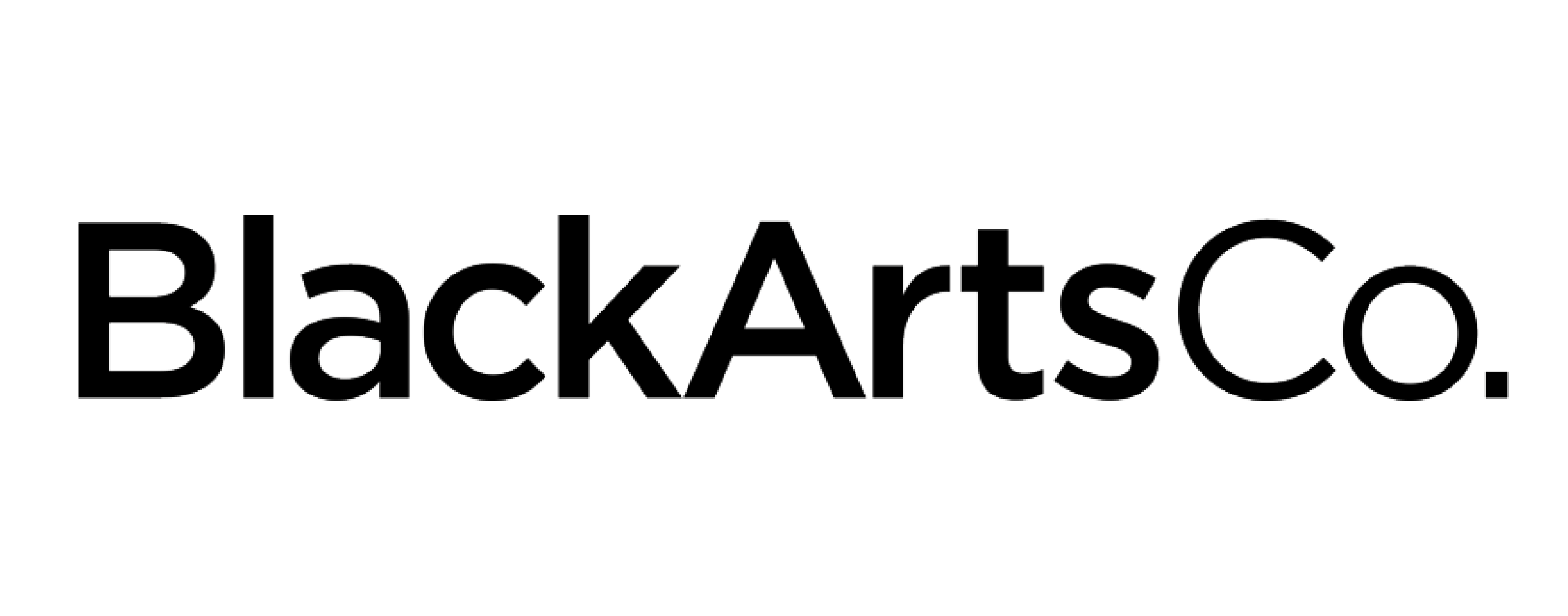 Black Arts Co logo with stylized text and thin outline font