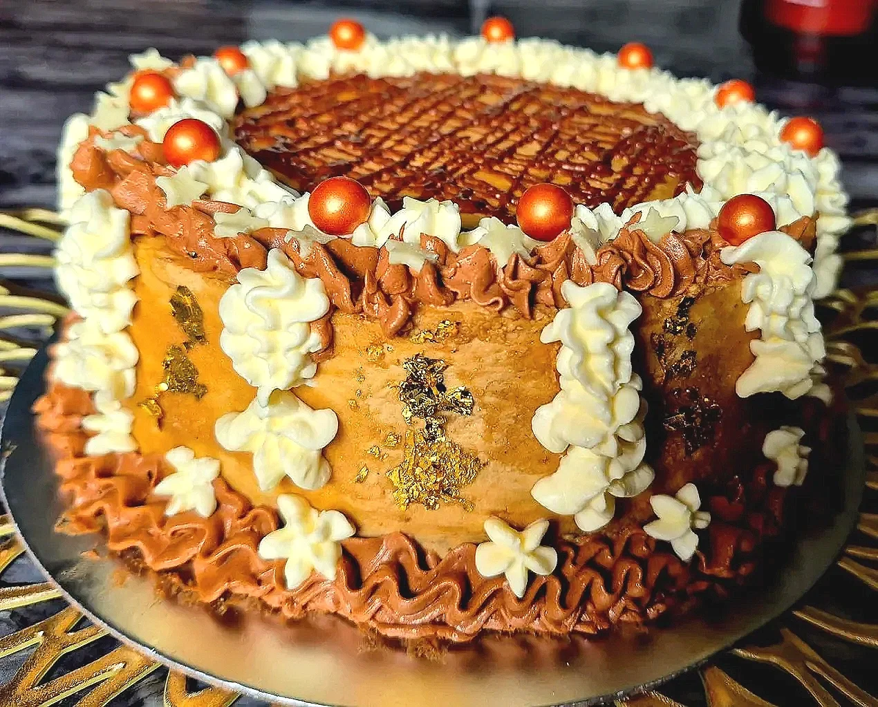 Espresso &amp; caramelised walnut torte