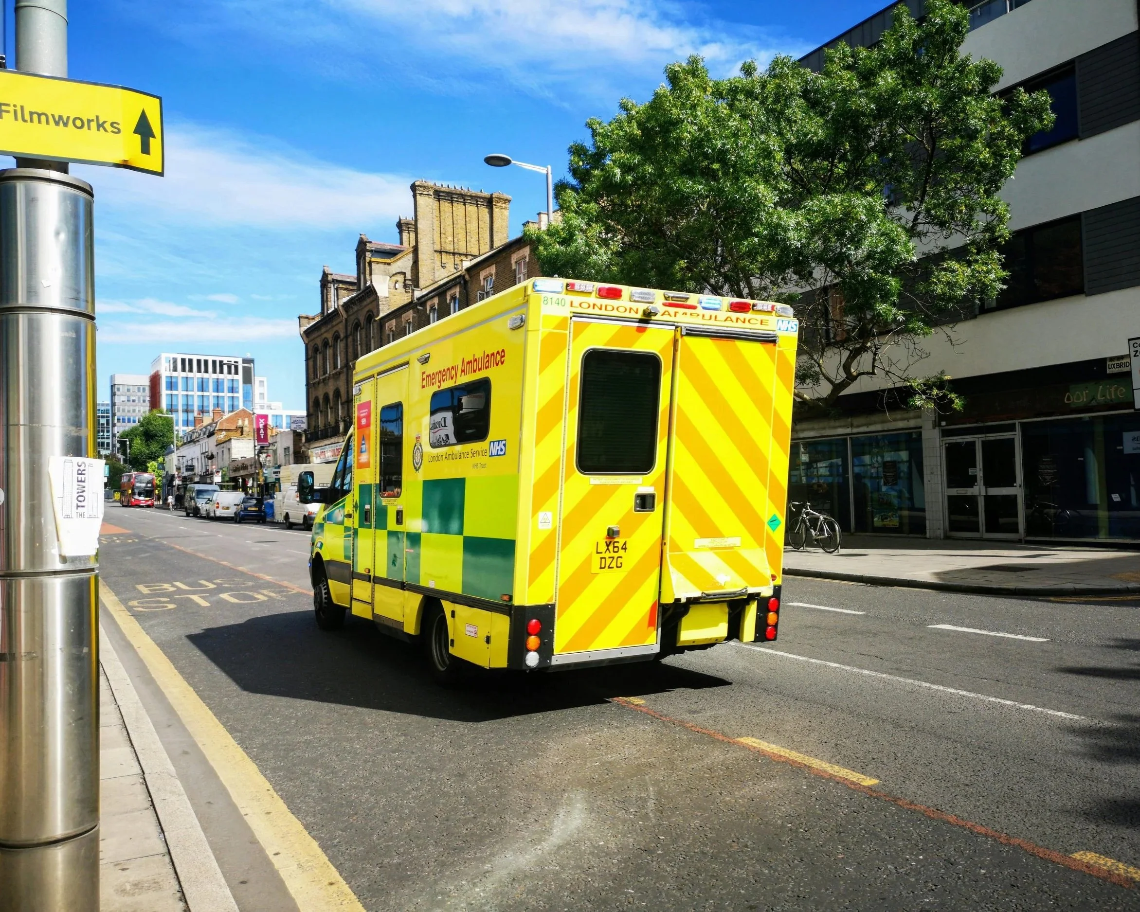 Ambulance responding to emergency representing A&E negligence cases