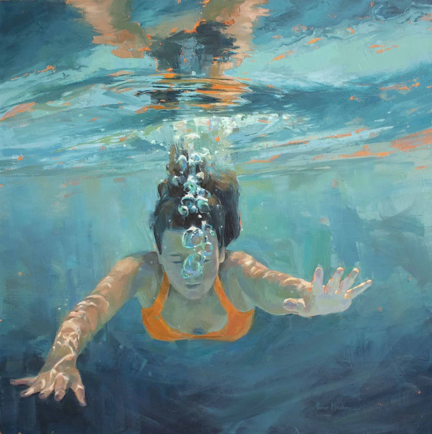 Learning to Fly, Oil on canvas, 30" x 30", Private collection