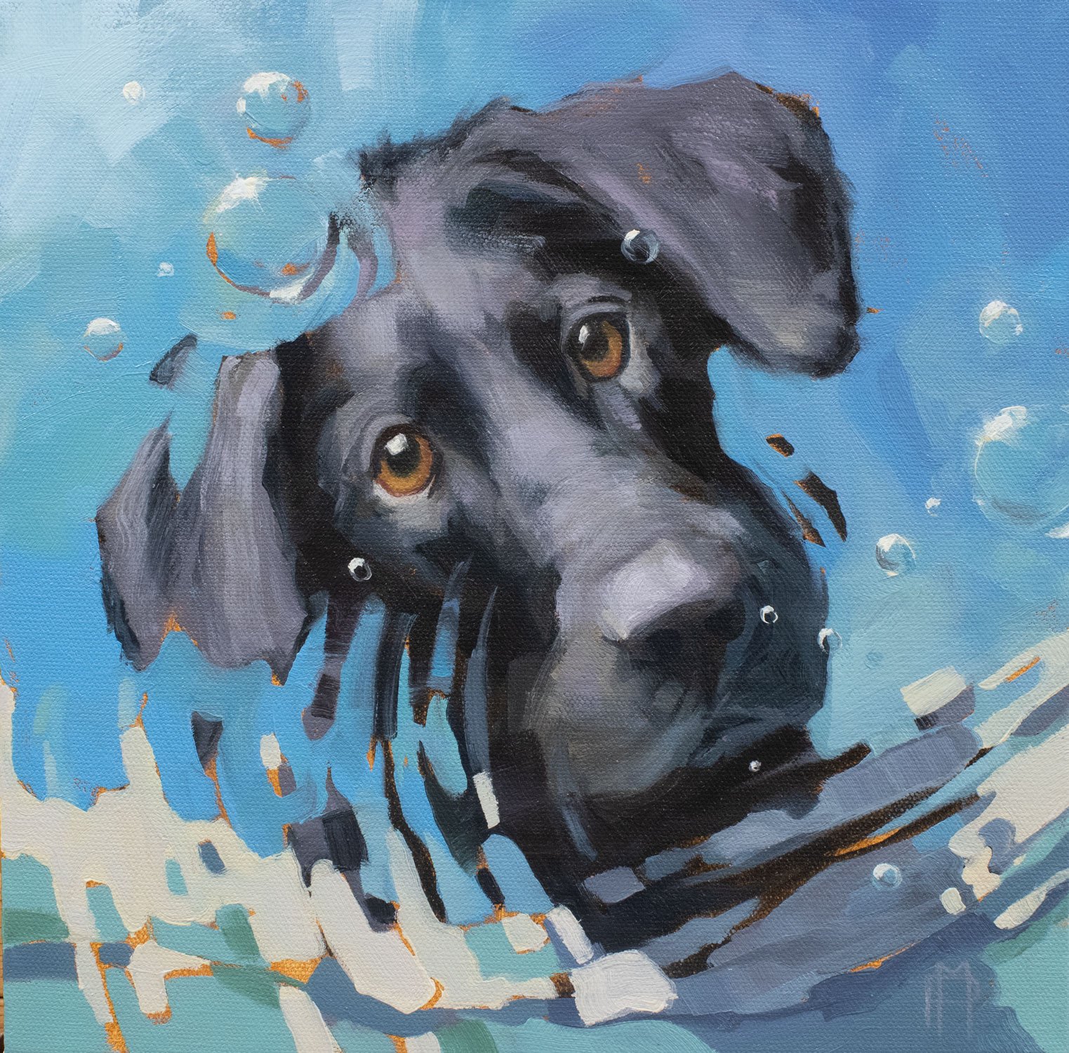 Big Snoot II, Oil on canvas, 12" x 12", Maine Art Hill SOLD