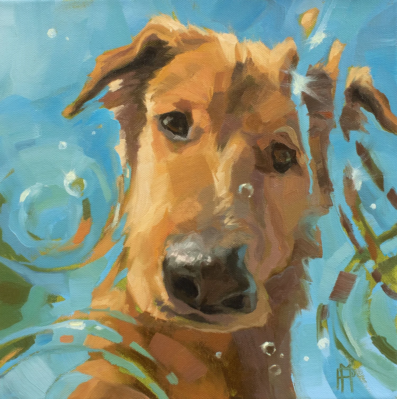 Big Snoot, Oil on canvas, 12" x 12", Maine Art Hill, SOLD