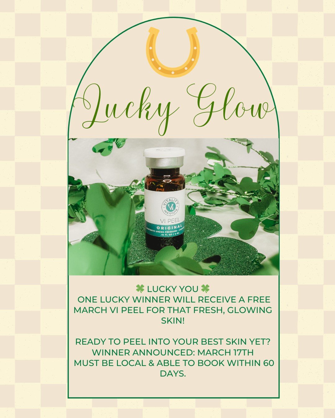 Luck, beautifully refined. 🍀
This March, Taylor Dermatology is offering a complimentary VI Peel to one selected guest.
Here's how to enter:
Follow us.
Like this post.
Tag 3 people.

Winner announced March 17th.

Prefer certainty over chance? Give us
