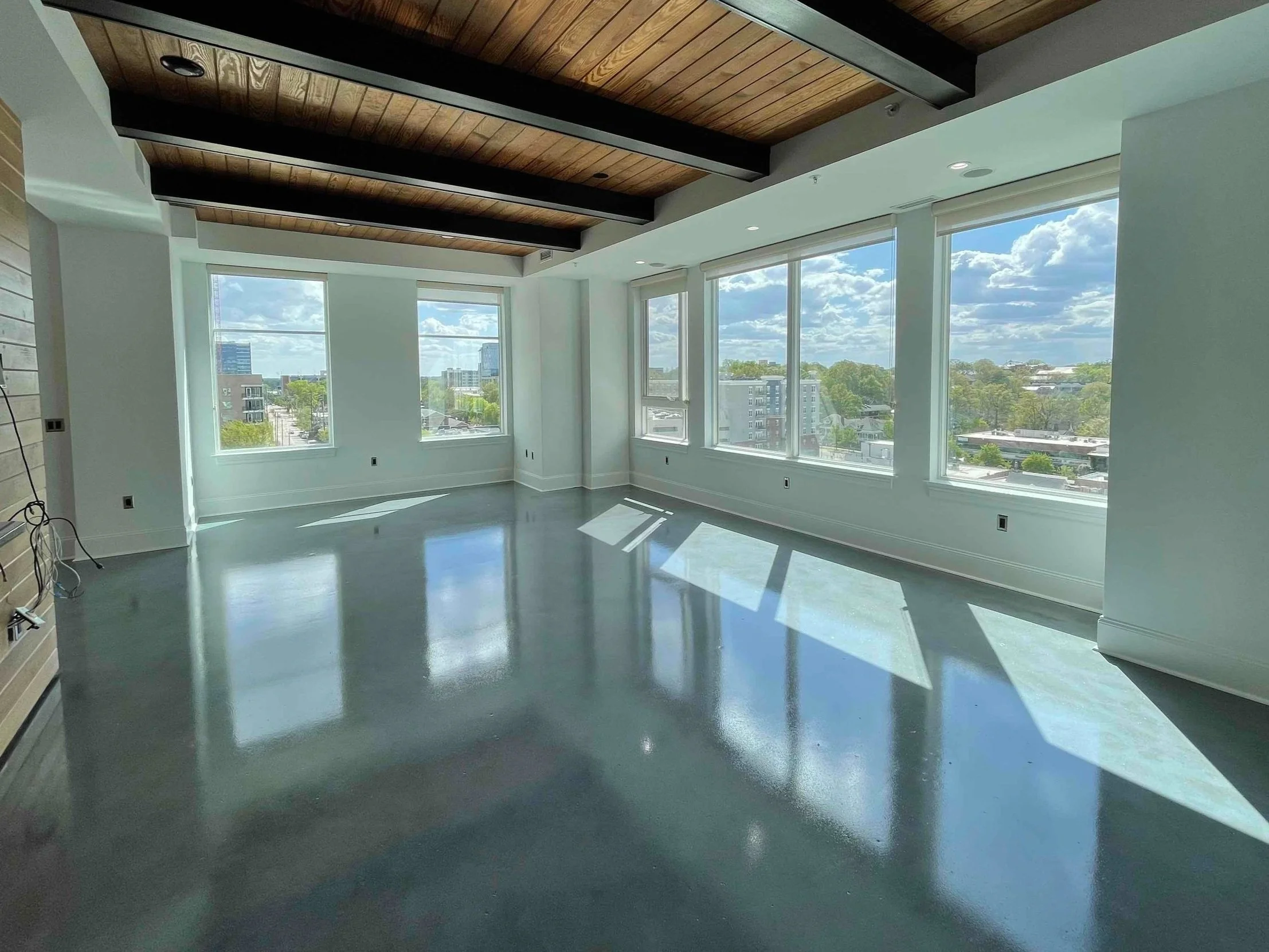 Condo Unit With Gray Stained Concrete Floor