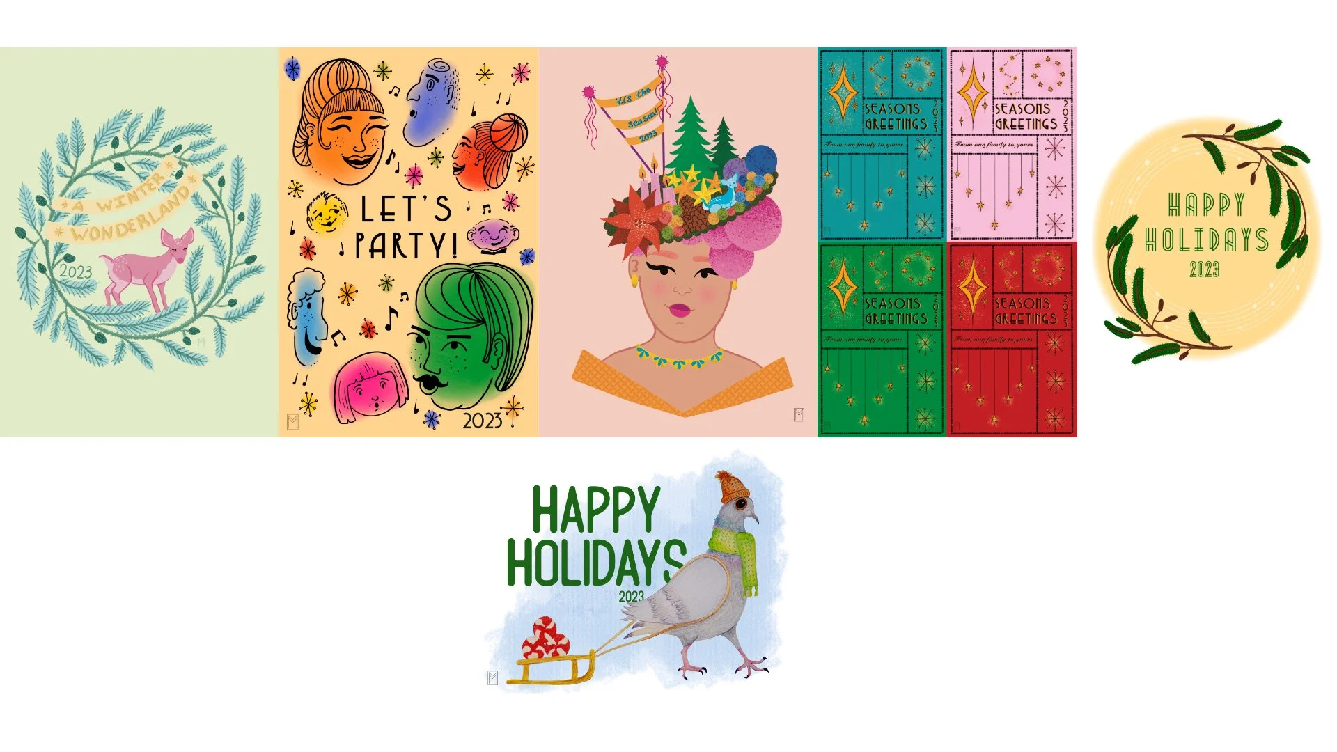 Customizable and Illustrated Holiday Cards — The Fiber Between Us