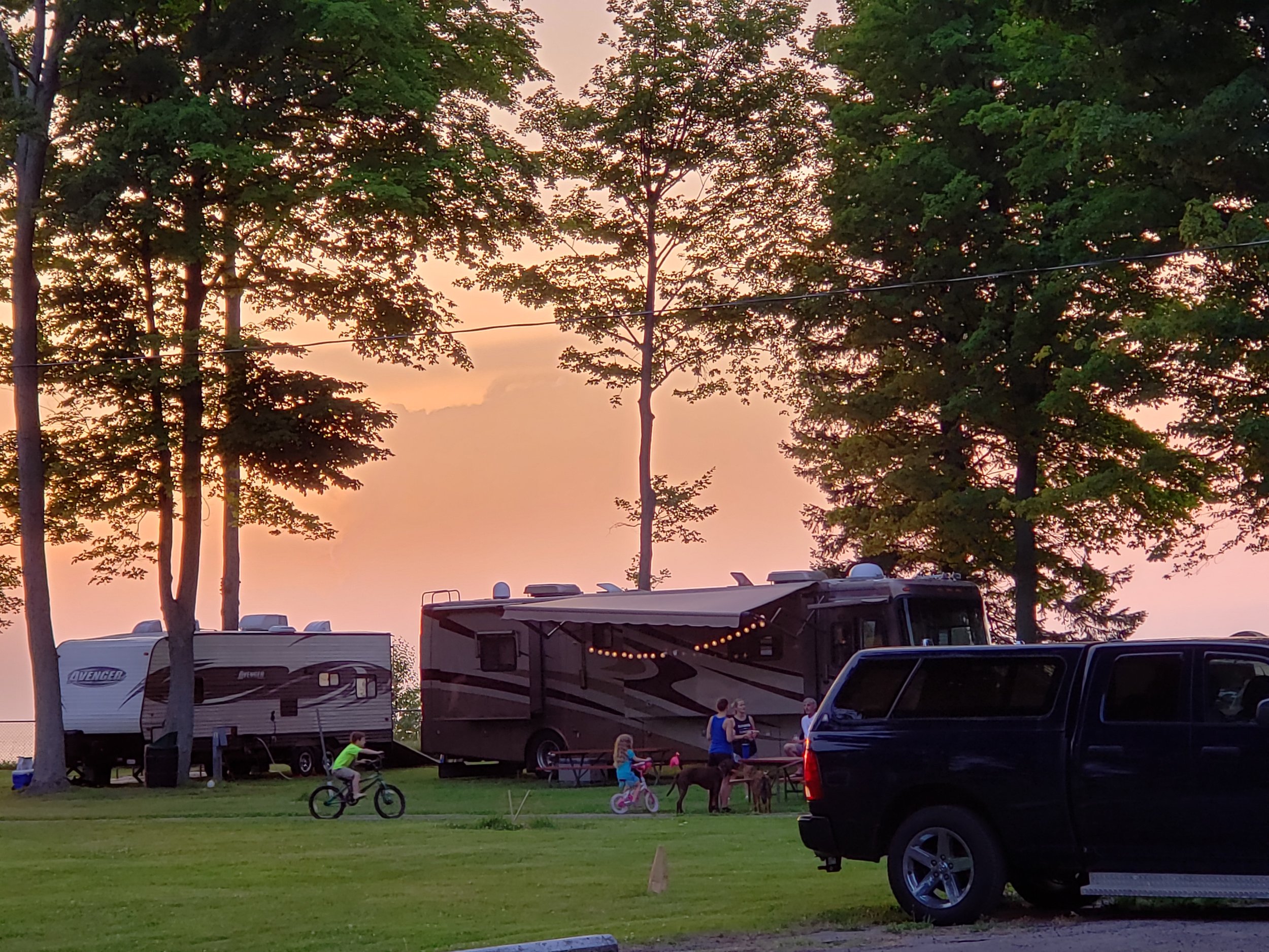 dusk over RVs
