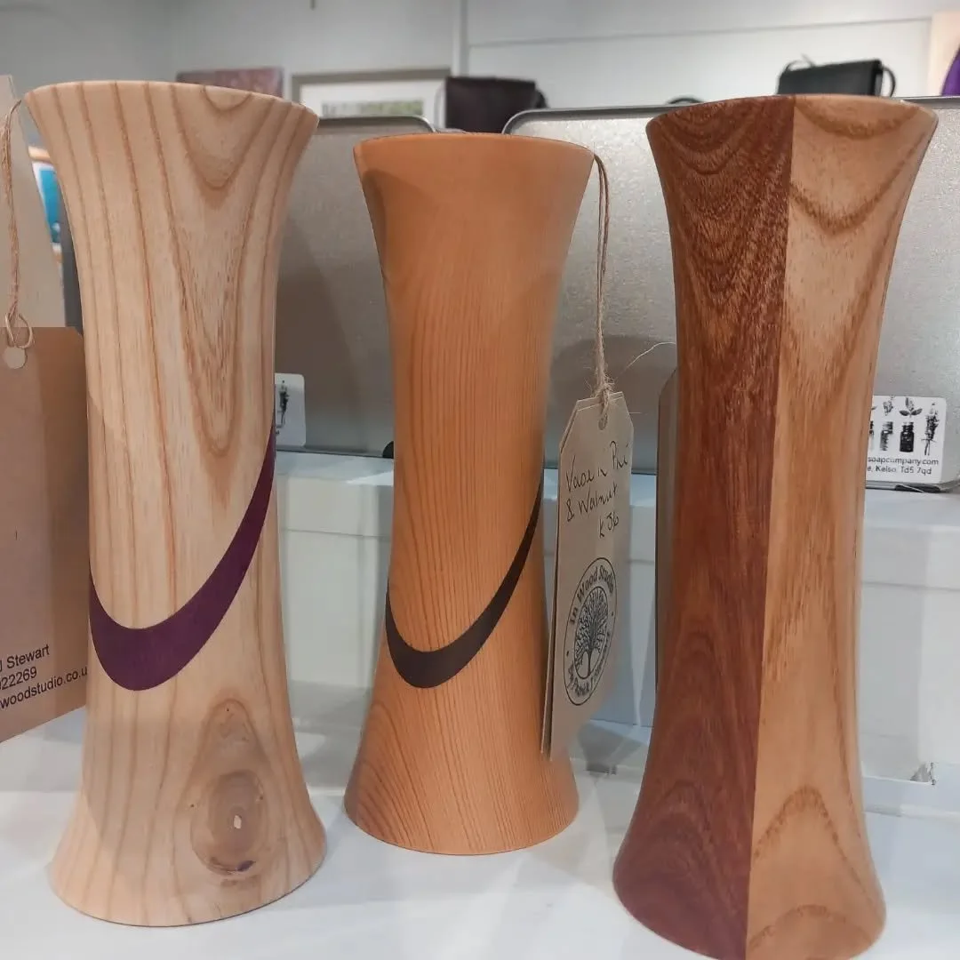 A new collection of hand turned vases from #inwoodstudio 

These are so smooth to the touch and In a variety of woods including Walnut,Ash and Pine.

They also come with a glass tube insert so ideal for few stems.

OPEN MONDAY-SATURDAY 10-5 
SUNDAY 1