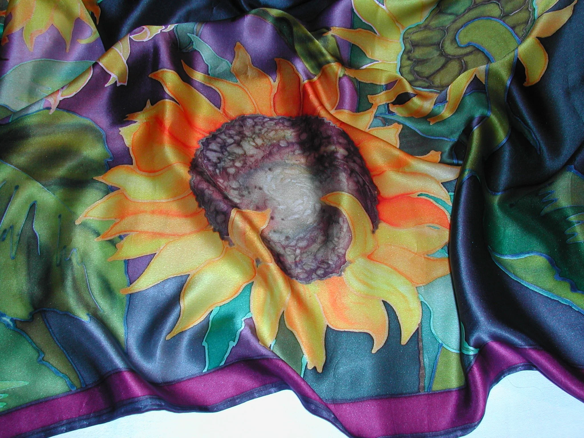 Hand Painted Sunflowers on Silk 300dpi.jpg