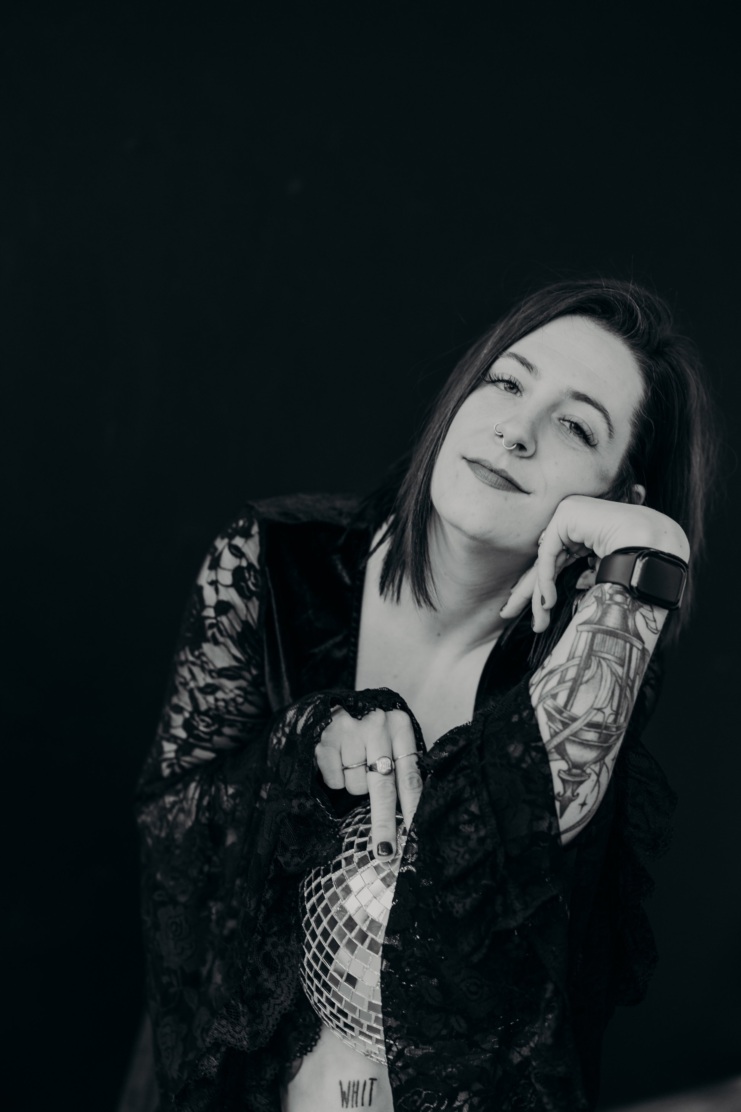 columbus ohio whitney brewer photographer with a disco ball