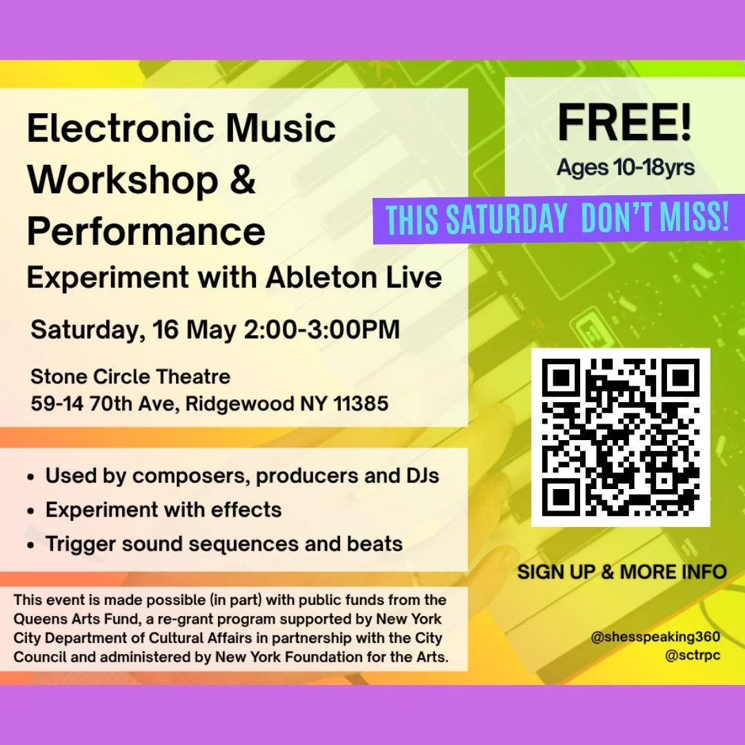 💥SATURDAY💥 ‼️FREE INTERACTIVE MUSIC WORKSHOP‼️ ages 10-18 yrs 

Participants will trigger sounds, shape live audio, and explore how technology responds to musical expression in real time.

🎟️FREE! - REGISTER: https://forms.gle/m1yyNV6qAuKaoVhG7

☀