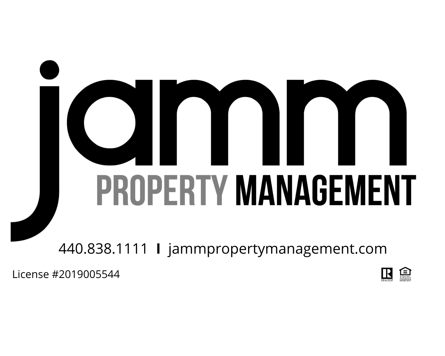 Jam Property Management logo with contact information and licensing details.