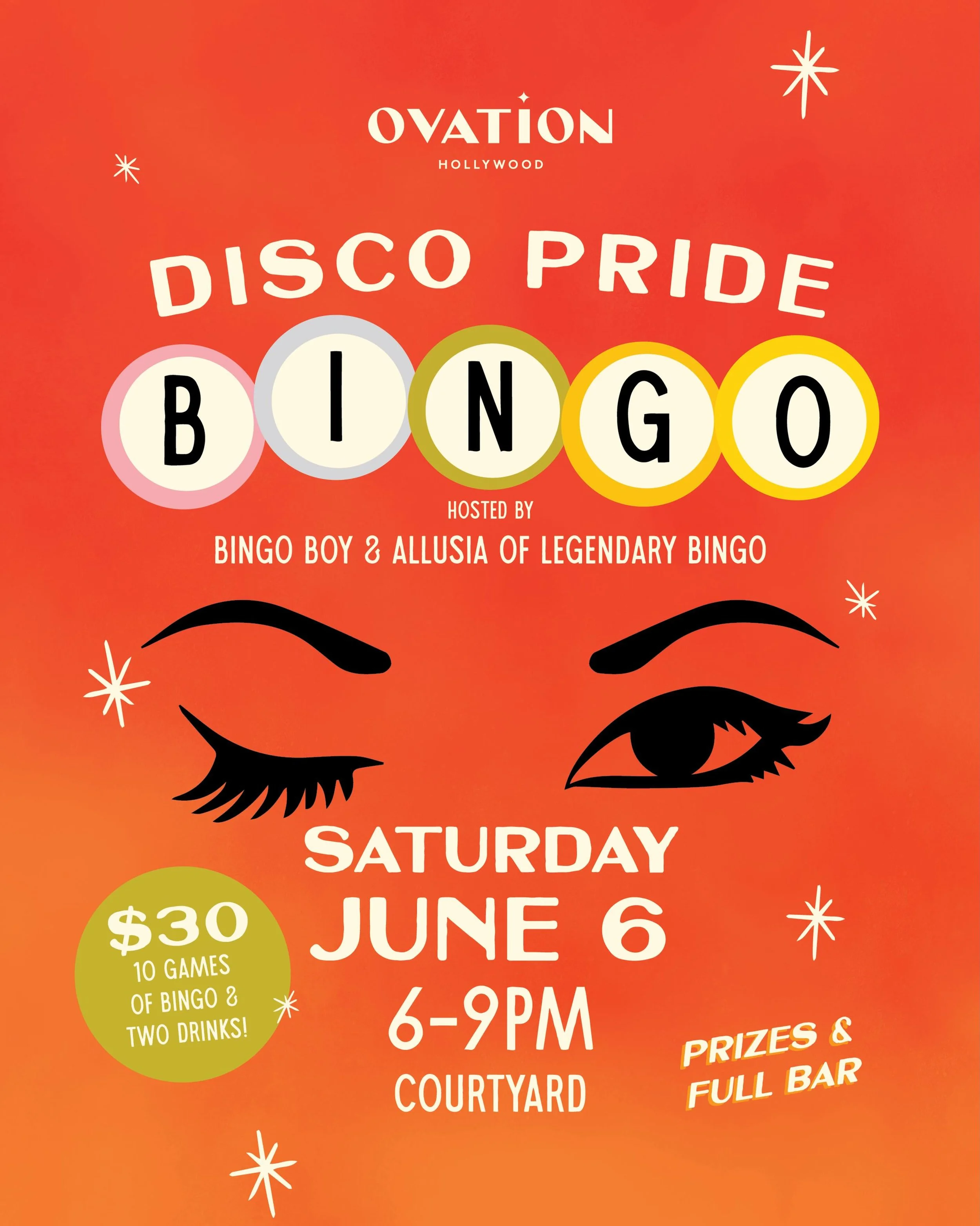 Dust off your sequins and grab your favorite dance partner&mdash;we&rsquo;re bringing the ultimate Disco Pride Bingo night to our Courtyard! 🌈🕺 Get ready for high-energy disco beats with @litch_please , amazing prizes, 10 full games of bingo with @