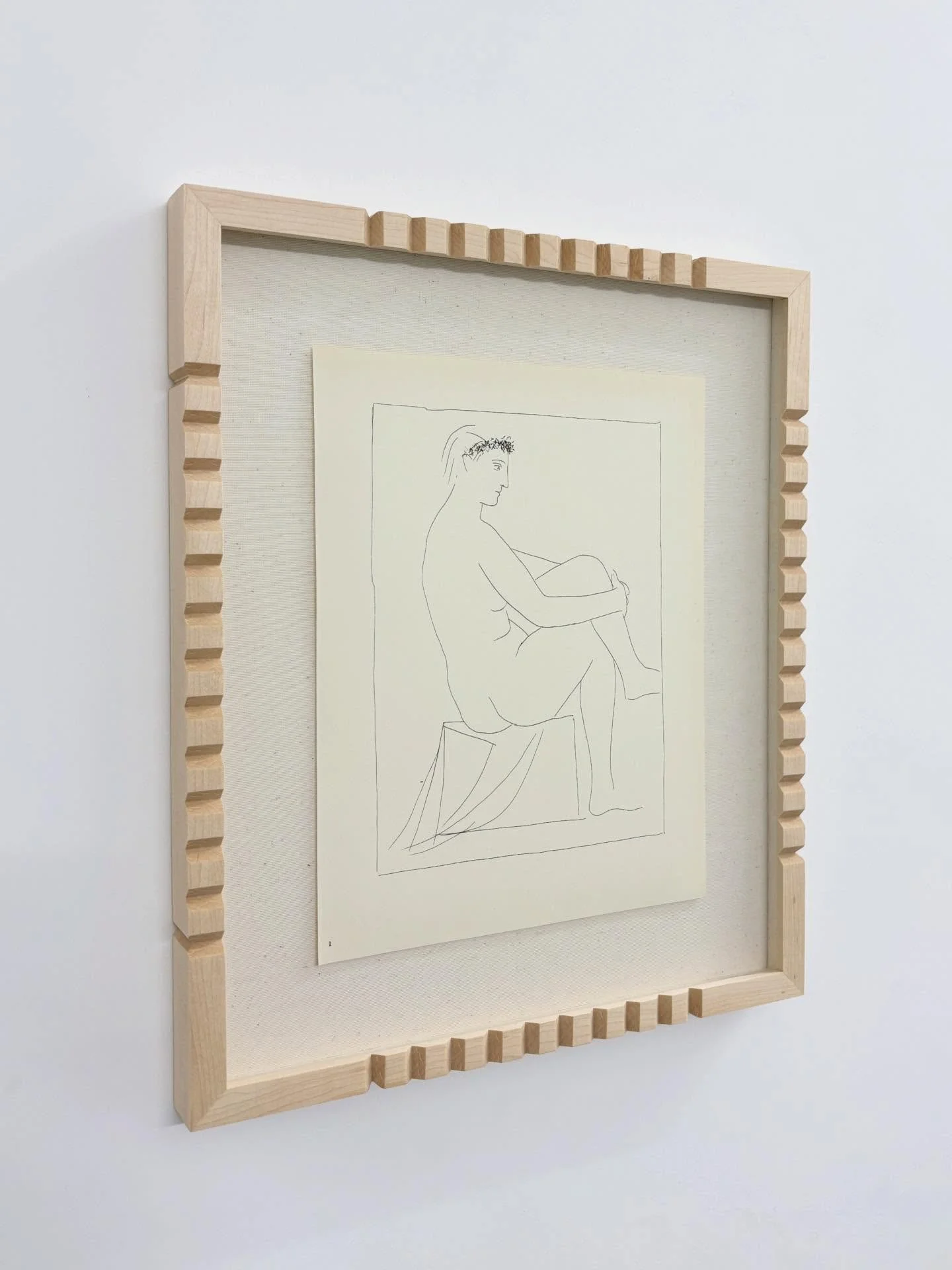 FOR SALE

A small Picasso print from the first edition book of the &lsquo;Suite Vollard&rsquo; Plate number 1.

Framed in a unique notched maple frame with a linen interior and artglass.

&pound;350 (inc. vat)

Free courier delivery in London before 