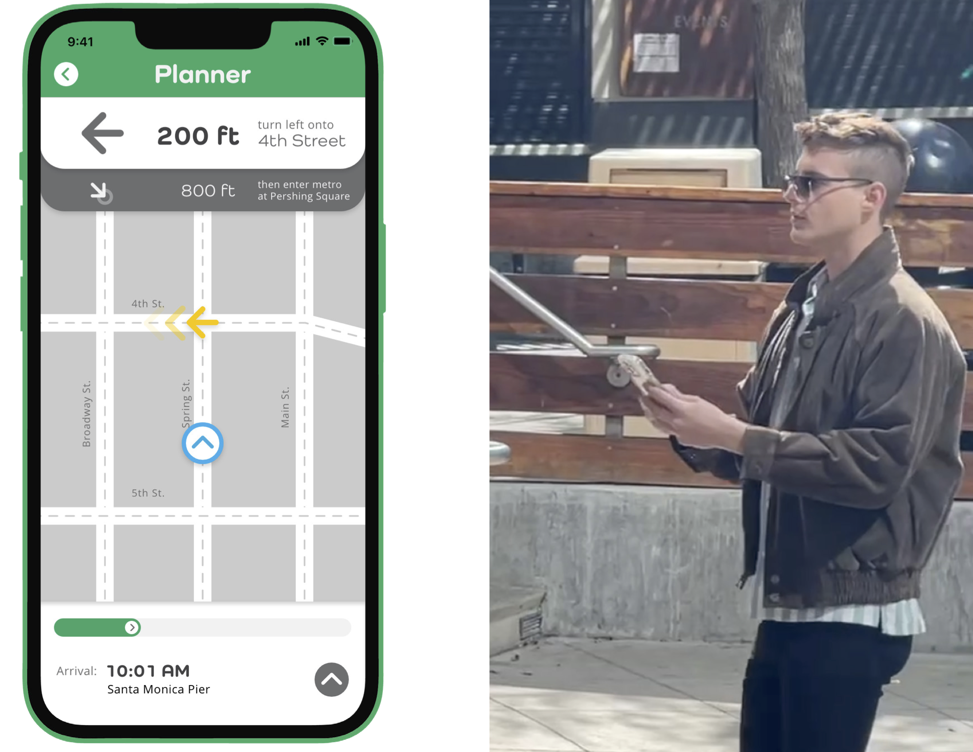 The navigation feature is not limited to public transit as it includes walkin directions as well.