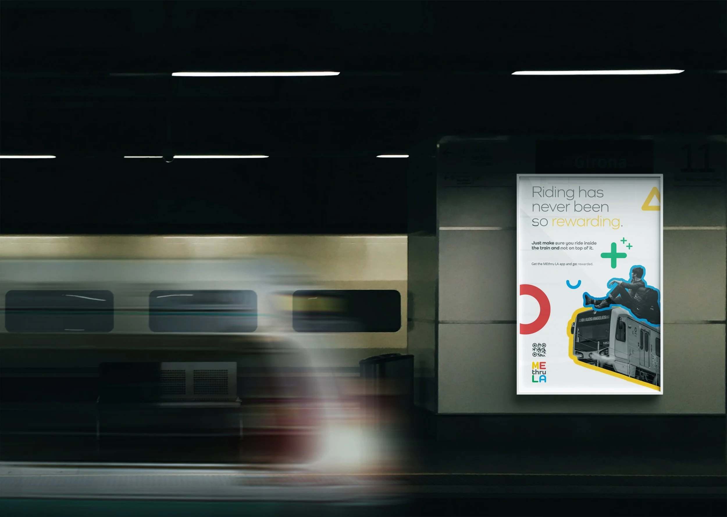 Subway Platform to remind commuters to earn points while riding.