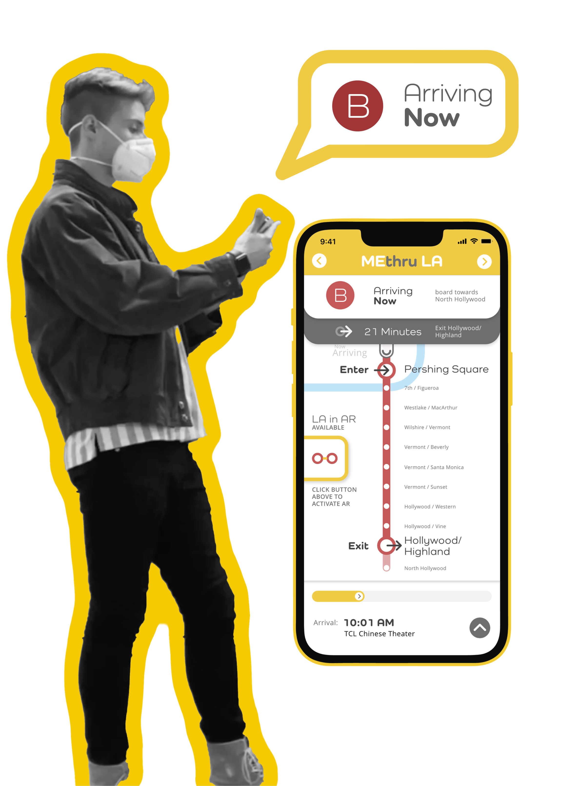 MEthru LA combines scavenger hunt and allocates users to utilize the metro as a method of discovery.
