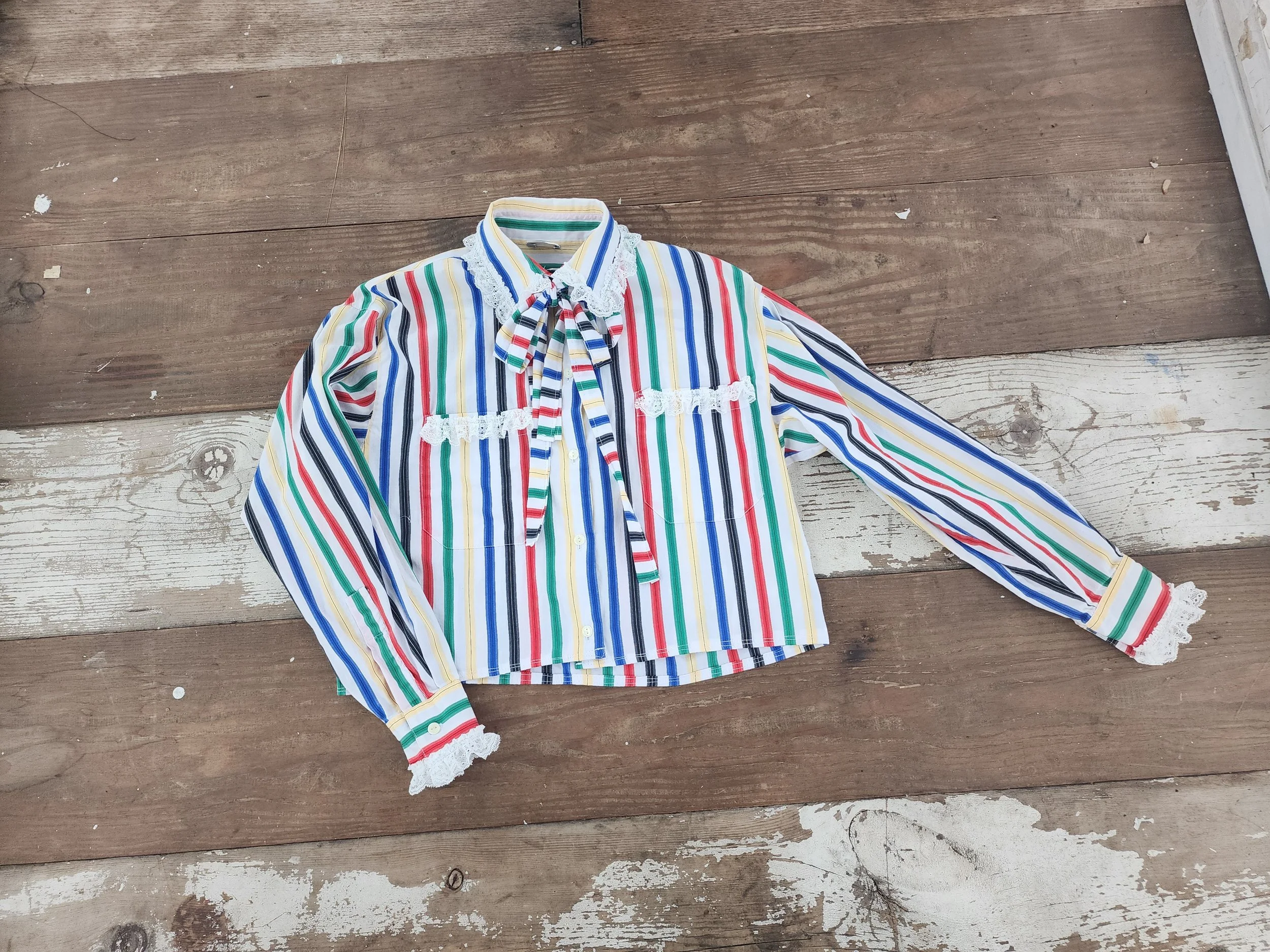 Striped Bow Shirt size Medium