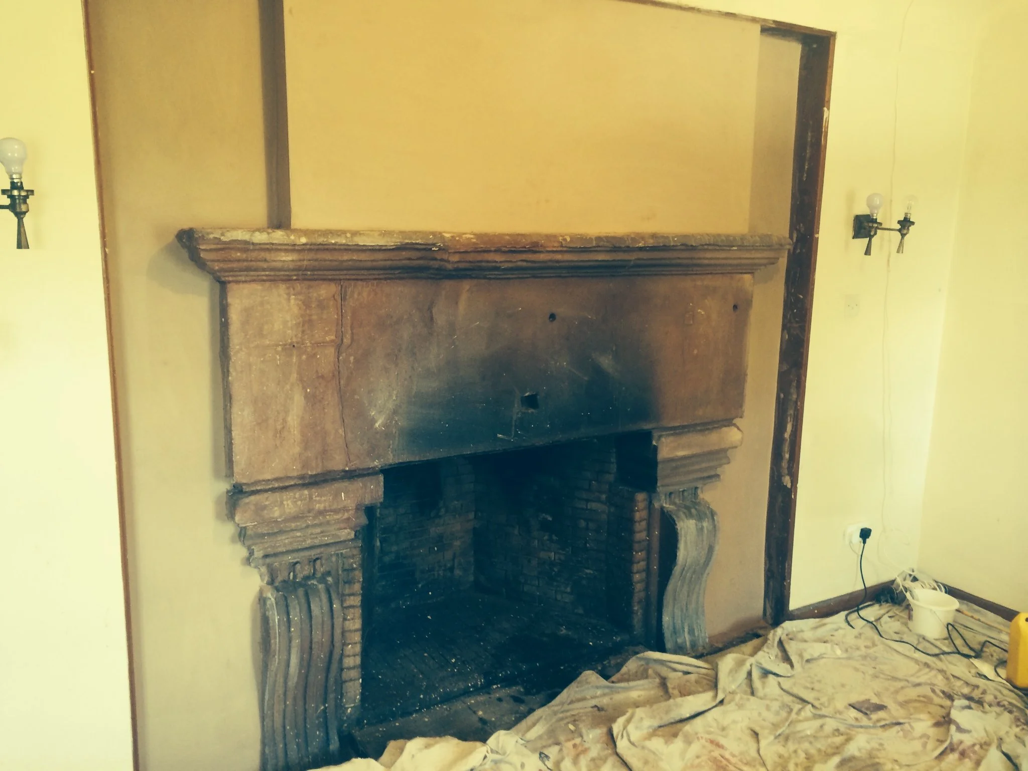 First I plastered the surround.