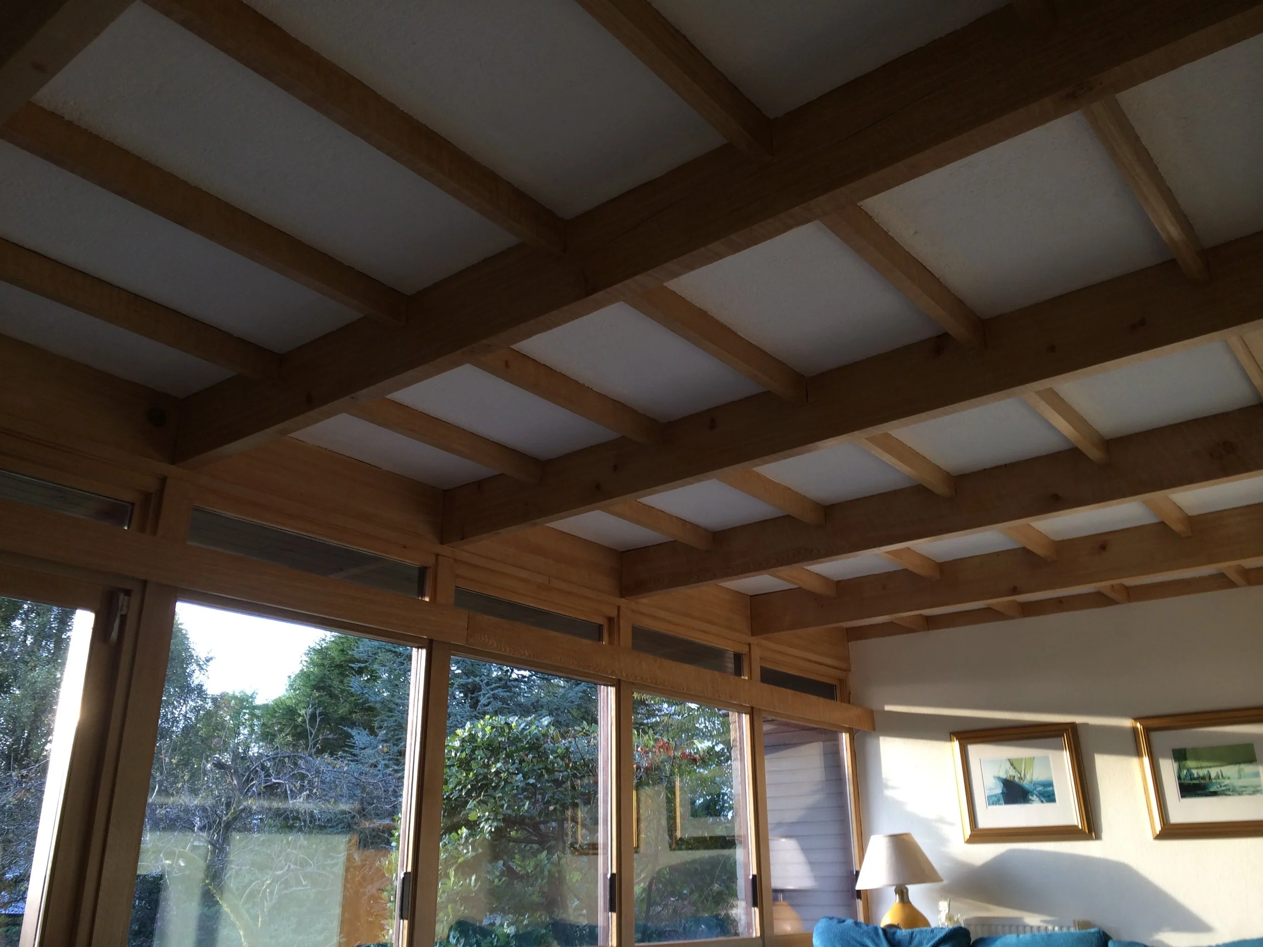 Grained Oak beams.