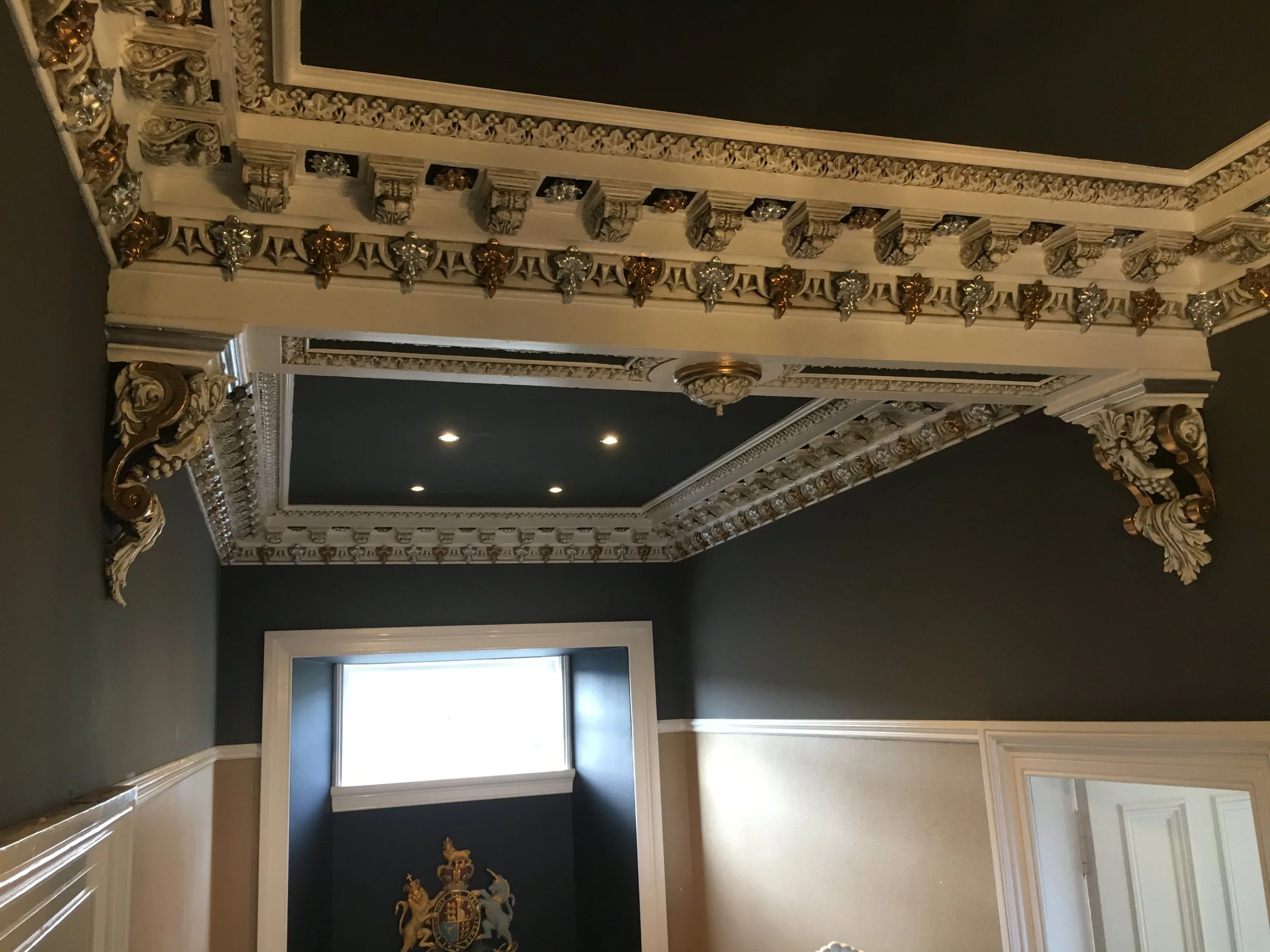 Decorated and Gilded Cornice and Corbels.