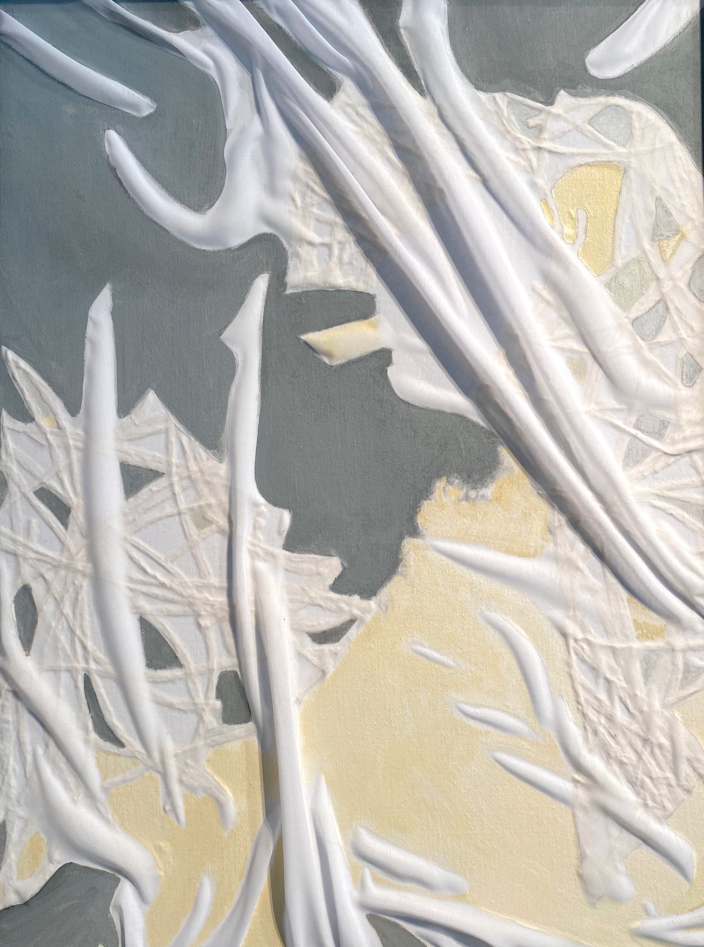 Liar Liar, 24 x 18", fabric and acrylic on canvas