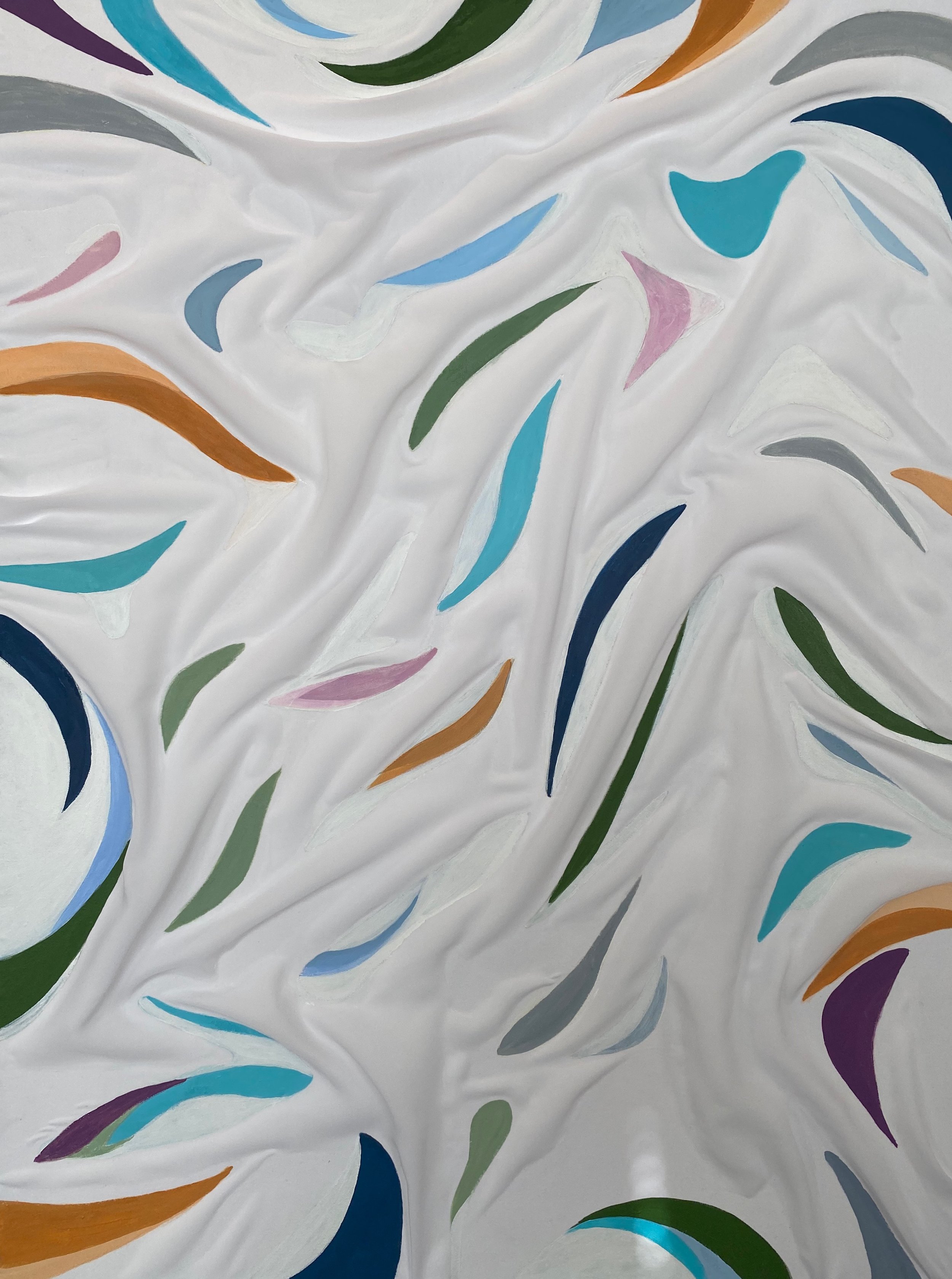 Confetti, 40 x 30", fabric and acrylic on canvas