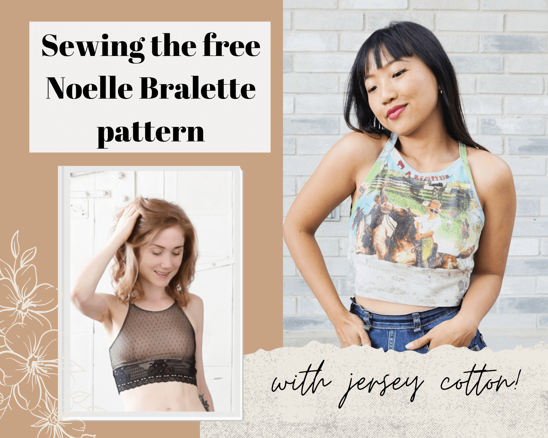 Sewing the Free Noelle Bralette Pattern with Jersey Cotton — Gwenstella Made