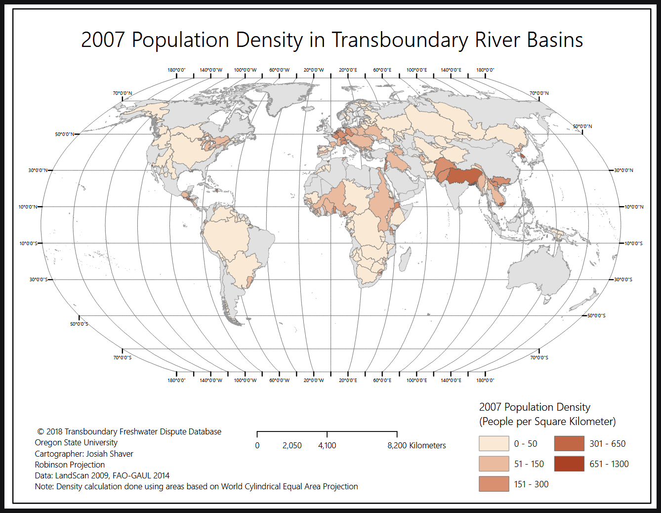 Trends in Population Density and Dam Concentration within International River Basins