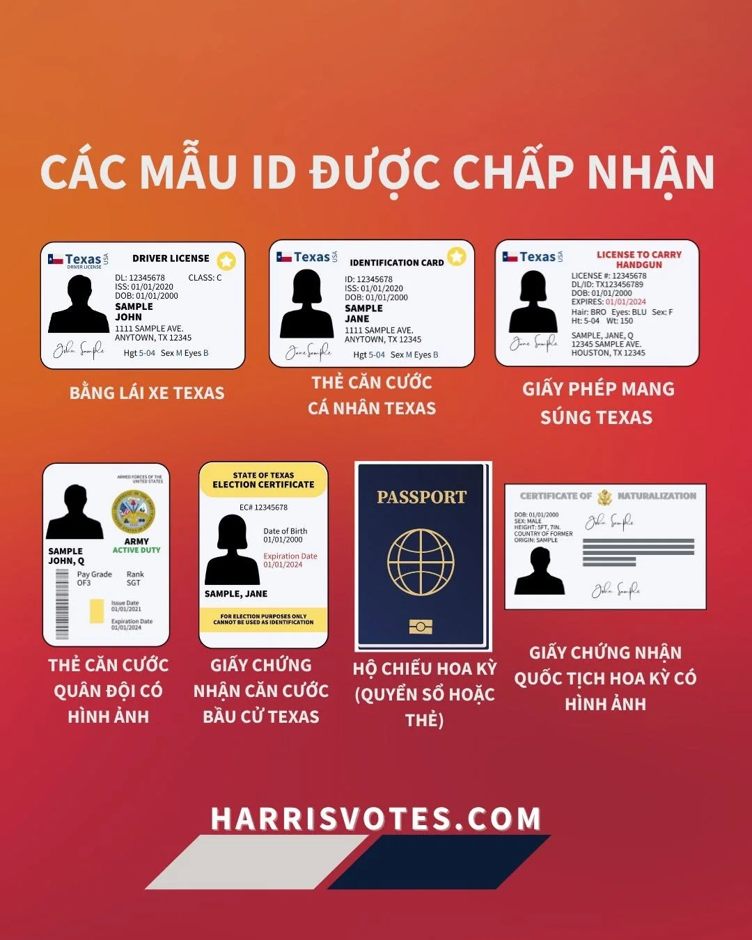 Voter ID info in Vietnamese