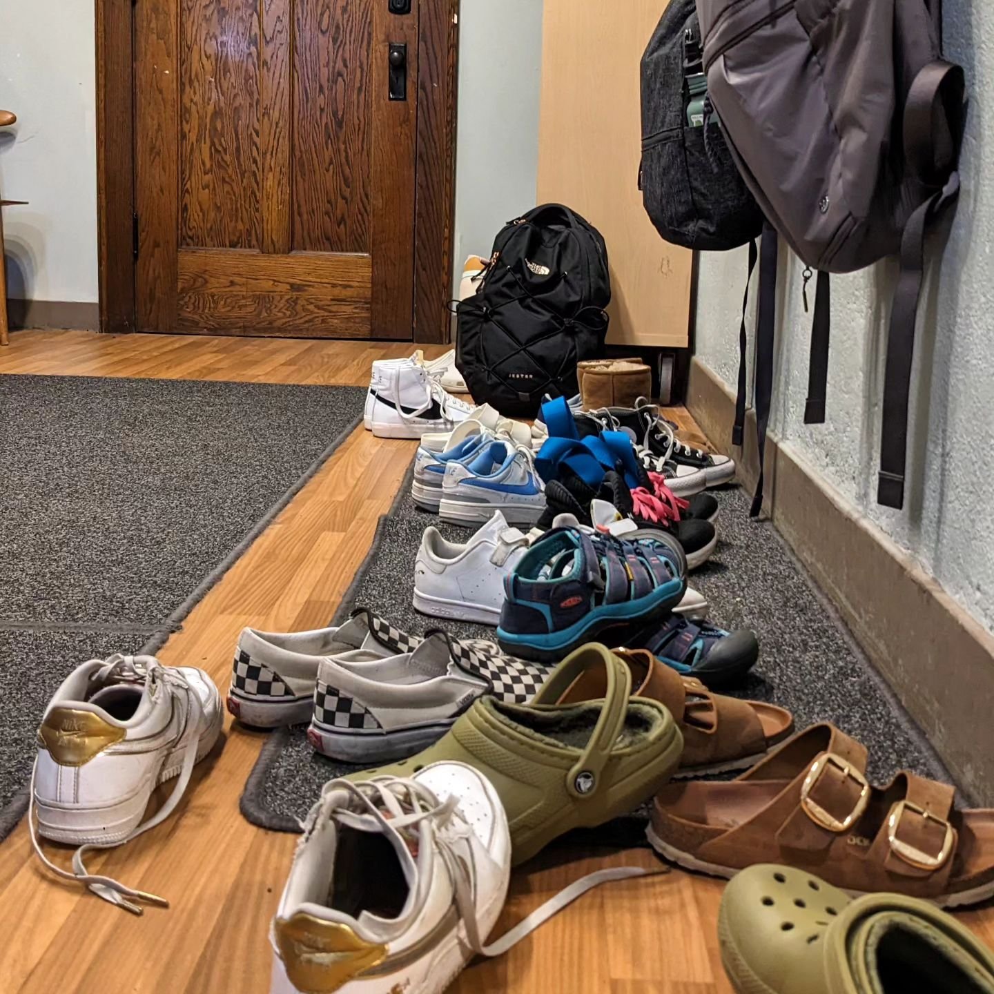 When youth are in the studio the piles of shoes look different. 💛

Gold, glitter, or neon shoes kicked off into piles as backpacks are hung after a long day at school. Giggles can be heard from inside the studio as they come into a safe youth curate