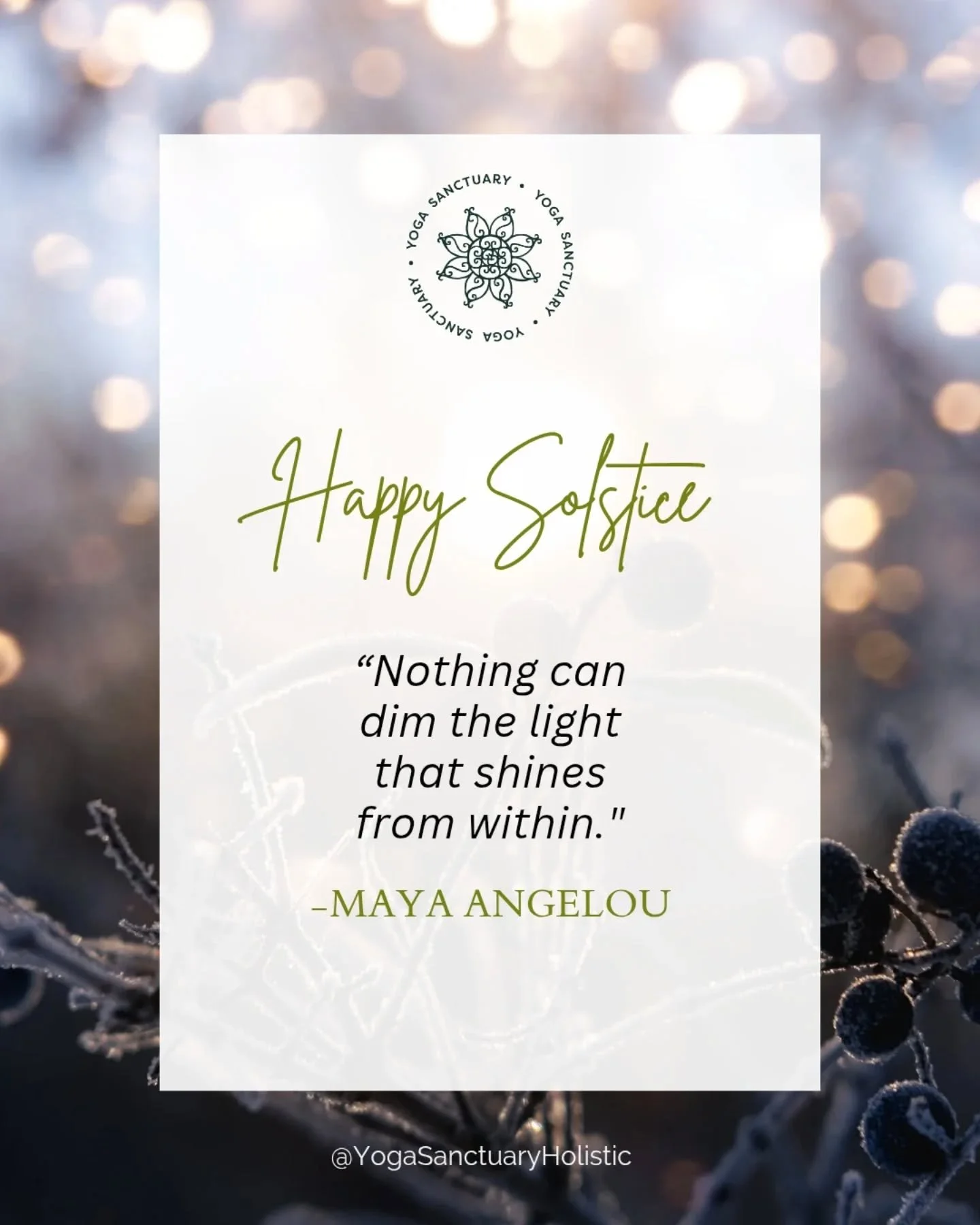 Happy Solstice!
Wishing you abundance, peace, love, and clarity as we greet longer days moving into this new season. 

Happy holidays and happy New Year
🕯️☀️🌑🫶🖤✨