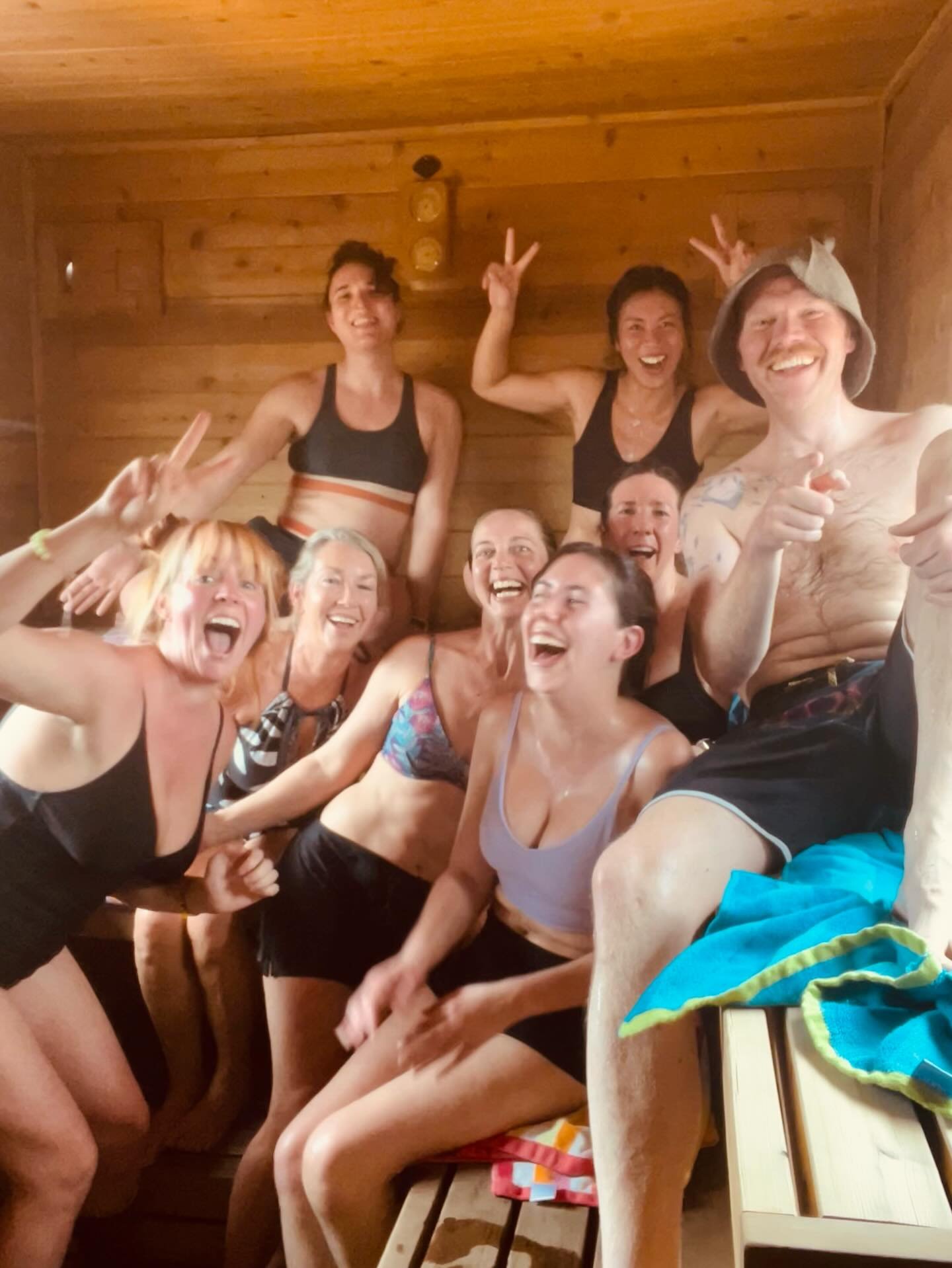 Exuberant exaltation.
Deep easy conversation.
Cold plunge trepidation.
Warm heart inspiration.
Hot air inhalation. 
Full body respiration.
Yoga Teacher jubilation!

Sunday Funday for our YS teachers thanks to @foxfirebreathworks for your generous don