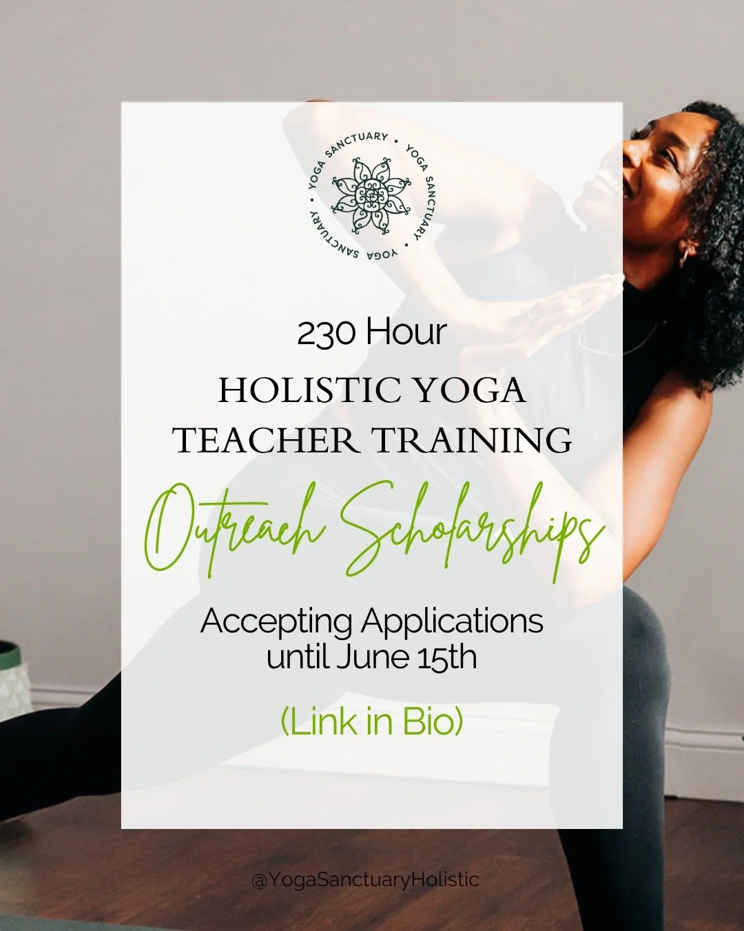 Holistic Wellness shouldn't be a privilege. In line with our mission to increase access to holistic yoga, Yoga Sanctuary offers equity-based scholarships to support partial tuition for people facing financial hardship, people facing systemic discrimi