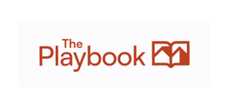 Logo for The Playbook with an open book icon
