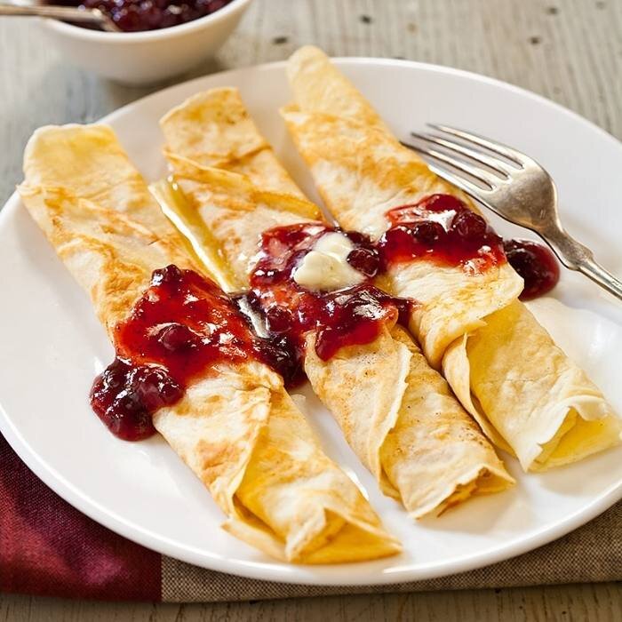 Ready to make your own #Swedish #pancakes? Here&rsquo;s how&mdash;

Ingredients:
3 eggs
1 &frac14; cups milk
&frac34; cup all-purpose flour
1 tablespoon white sugar
&frac12; teaspoon salt
1 tablespoon butter (the REAL stuff&hellip;or oil&hellip;or ba