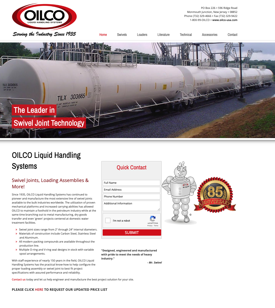 OILCO Website - before