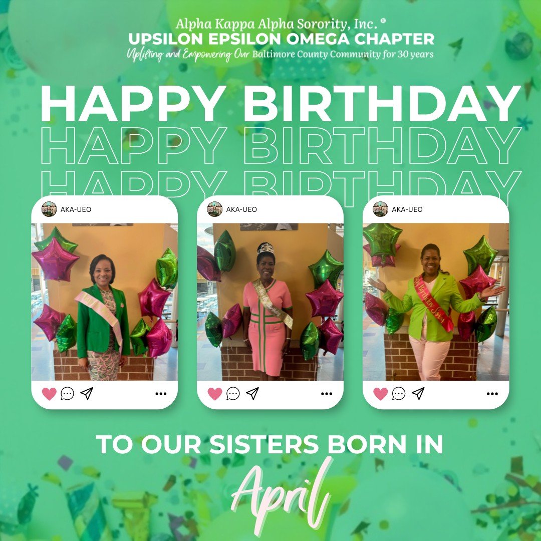 Go Sis, It's your birthday! Wishing all of our sisters born in April, a wonderful birthday. Hope you enjoyed your month. 🥳💚💕

#AKA1908 #AKAUEO #AKAStrengthenOurSisterhood