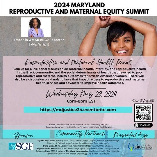 Join us on Wednesday, May 29, 2024 for a live panel discussion on maternal health, infertility and reproductive health in the Black community, and the social determinants of health that have led to poor reproductive and maternal health outcomes for A